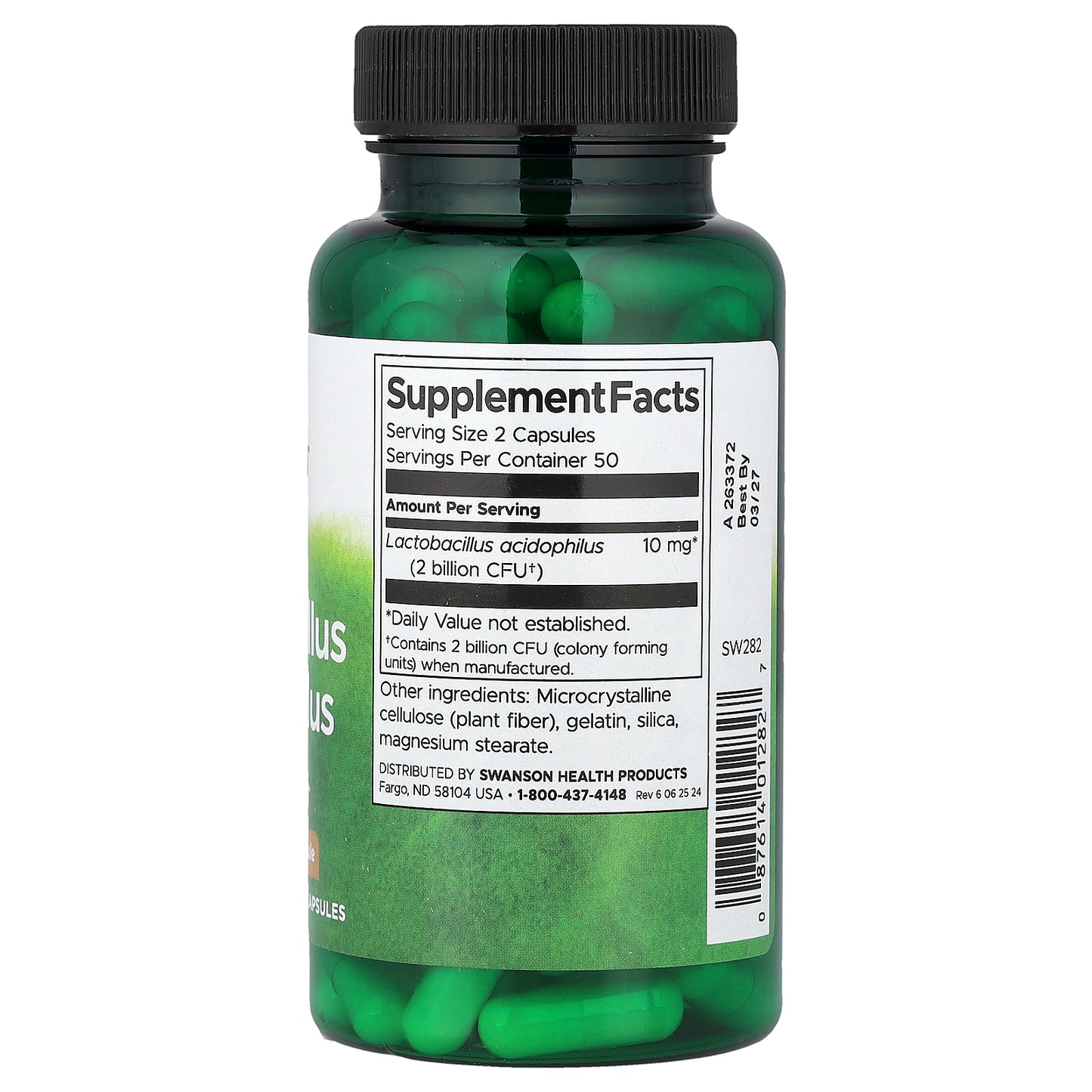 Swanson, Lactobacillus Acidophilus, 1 Billion CFU, 100 Capsules