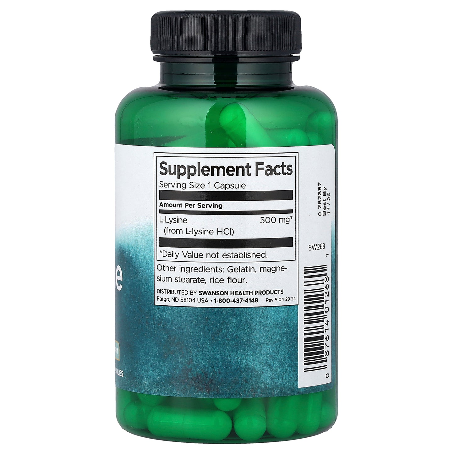 Swanson, L-Lysine, 500 mg, 100 Capsules