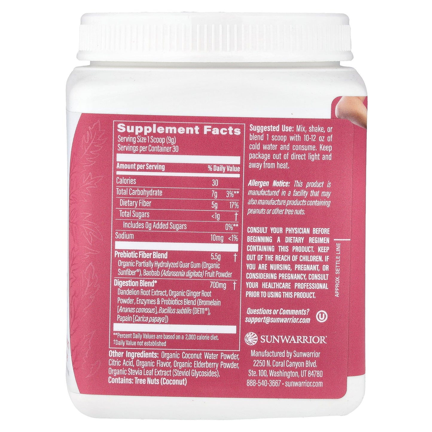 Sunwarrior, Shape, Core Cleanser, Strawberry Cooler, 9.5 oz (270 g)