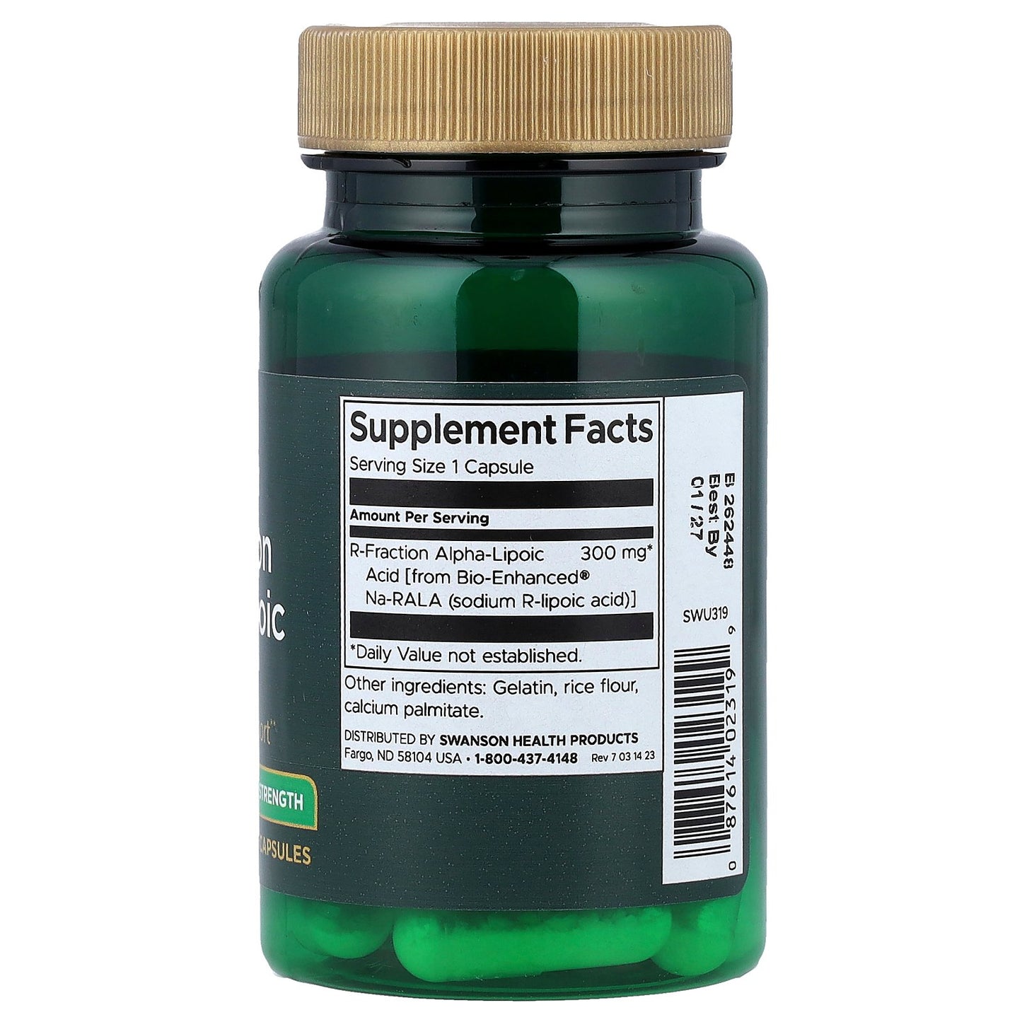 Swanson, R-Fraction Alpha Lipoic Acid, Triple Strength, 300 mg, 30 Capsules