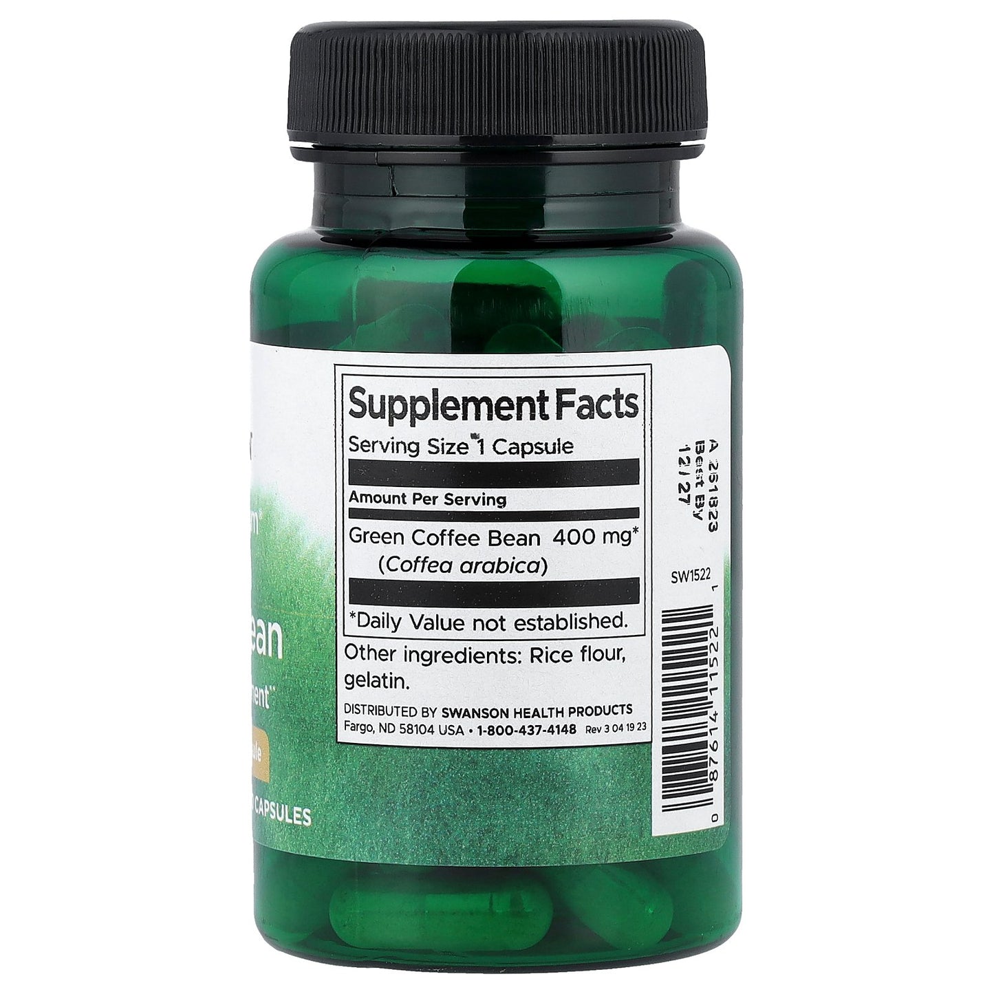 Swanson, Full Spectrum® Green Coffee Bean, 400 mg, 60 Capsules