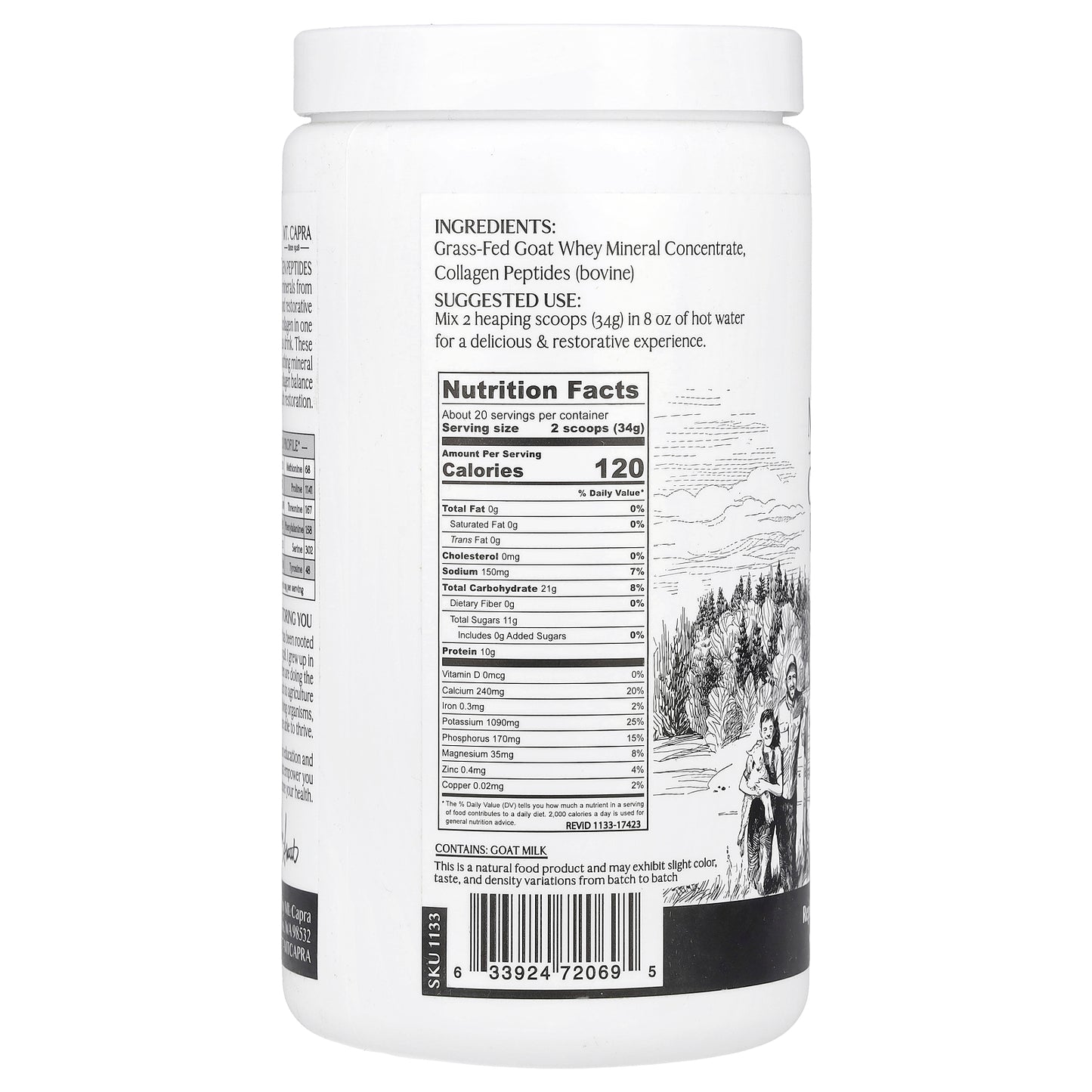 Mt. Capra, Clean Minerals with Collagen Peptides, 23.8 oz (675 g)