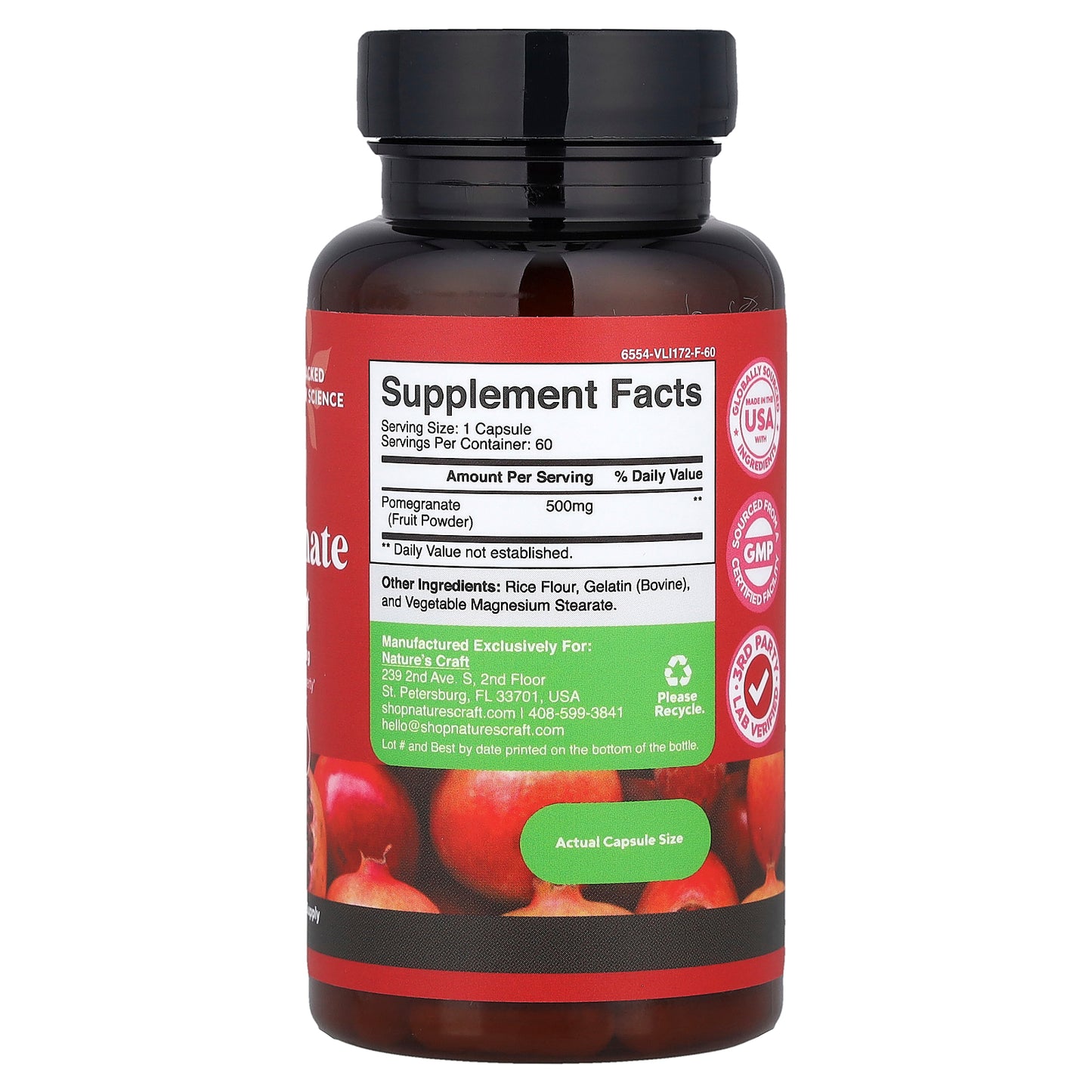 Nature's Craft, Pomegranate Extract , 500 mg, 60 Capsules