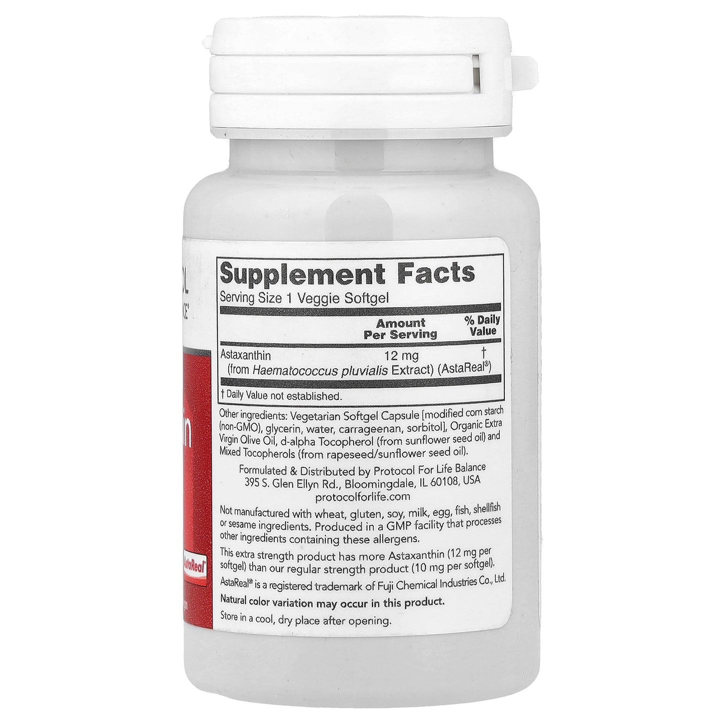 Protocol for Life Balance, Astaxanthin, 12 mg, 60 Veggie Softgels