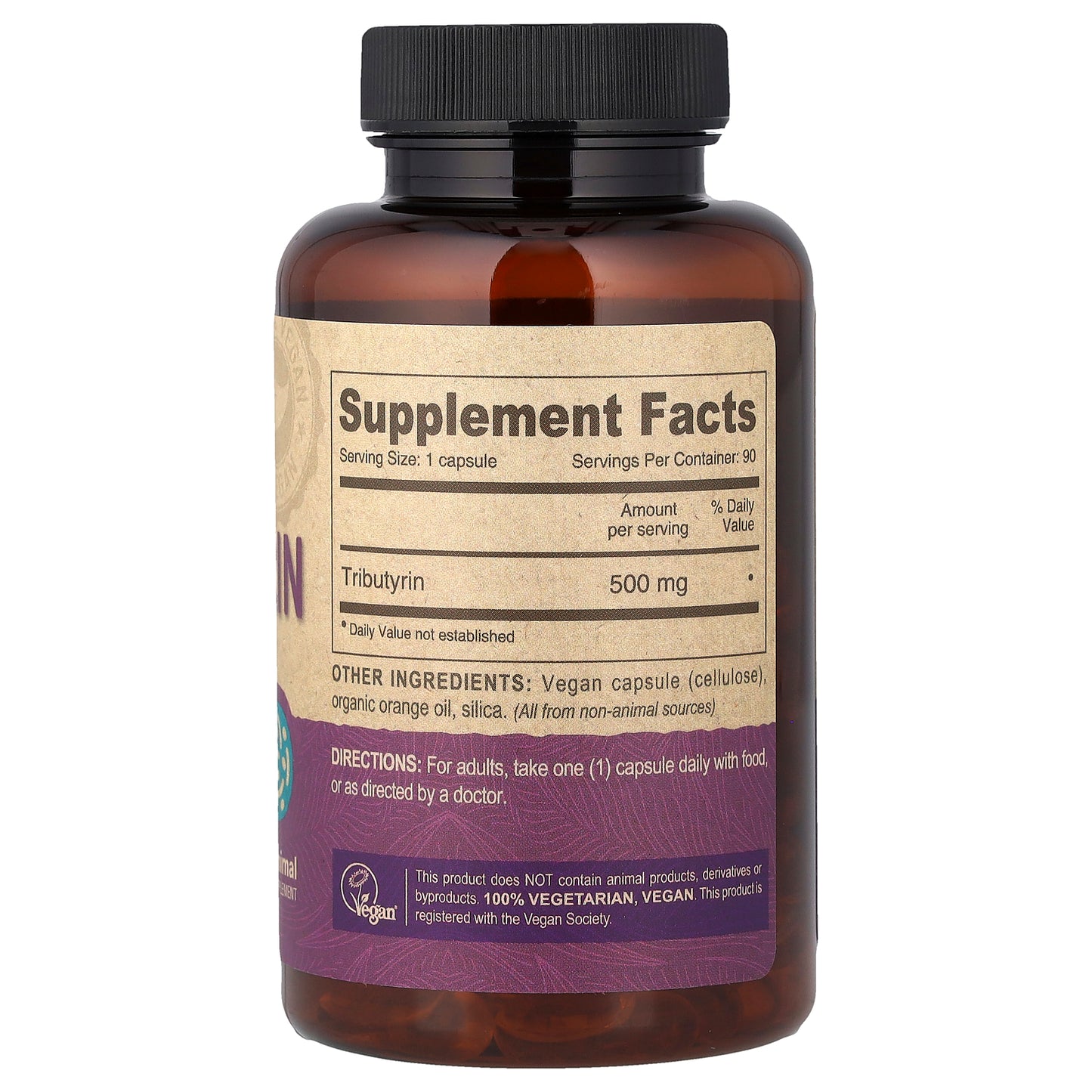 Deva, Vegan Tributyrin, 500 mg , 90 Vegan Caps