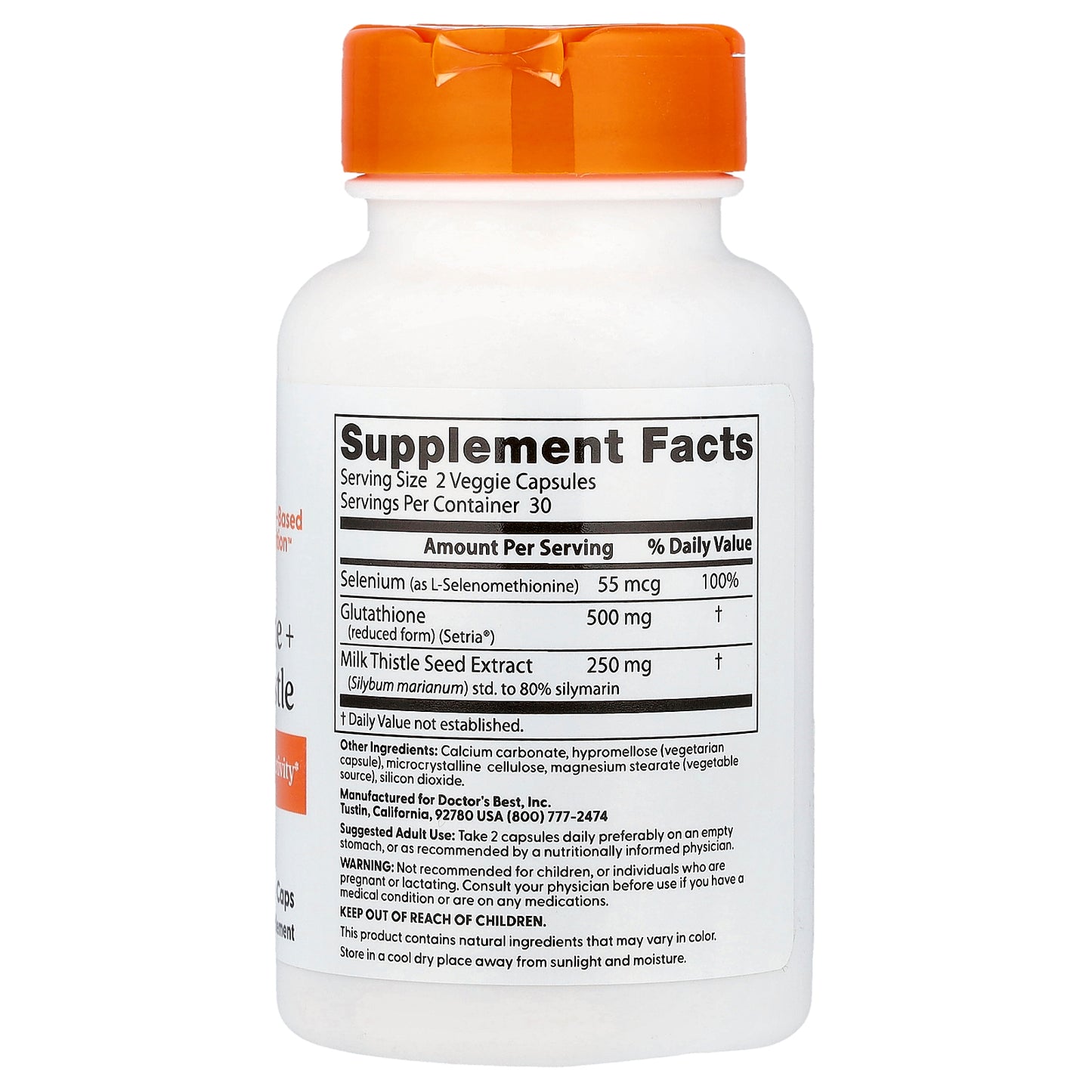 Doctor's Best, Glutathione + Milk Thistle , 60 Veggie Caps