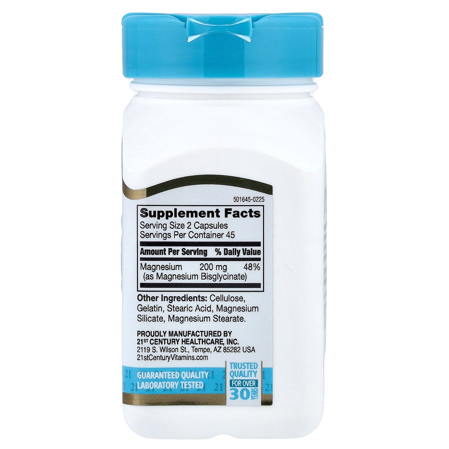 21st Century, Chelated Magnesium Glycinate, 90 Capsules, (100 mg per Capsule)