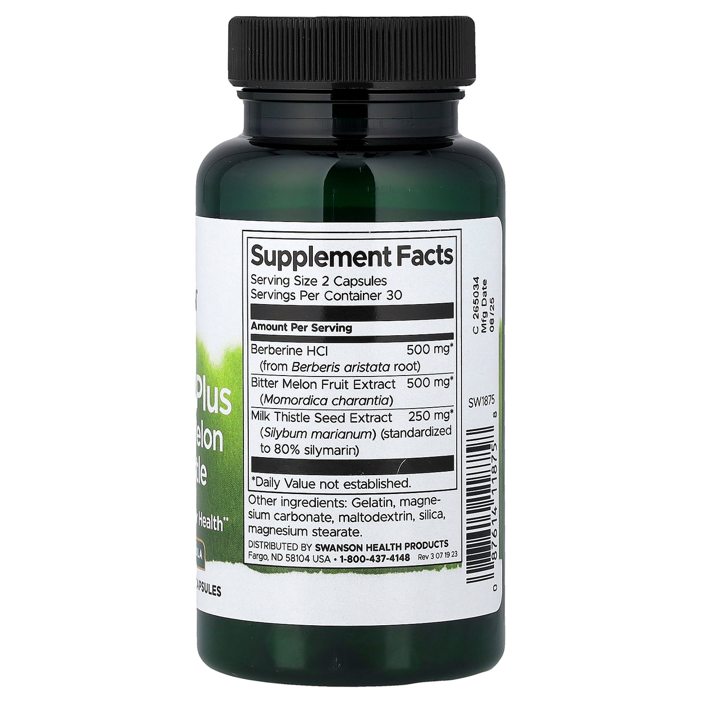 Swanson, Berberine Plus with Bitter Melon & Milk Thistle, 60 Capsules