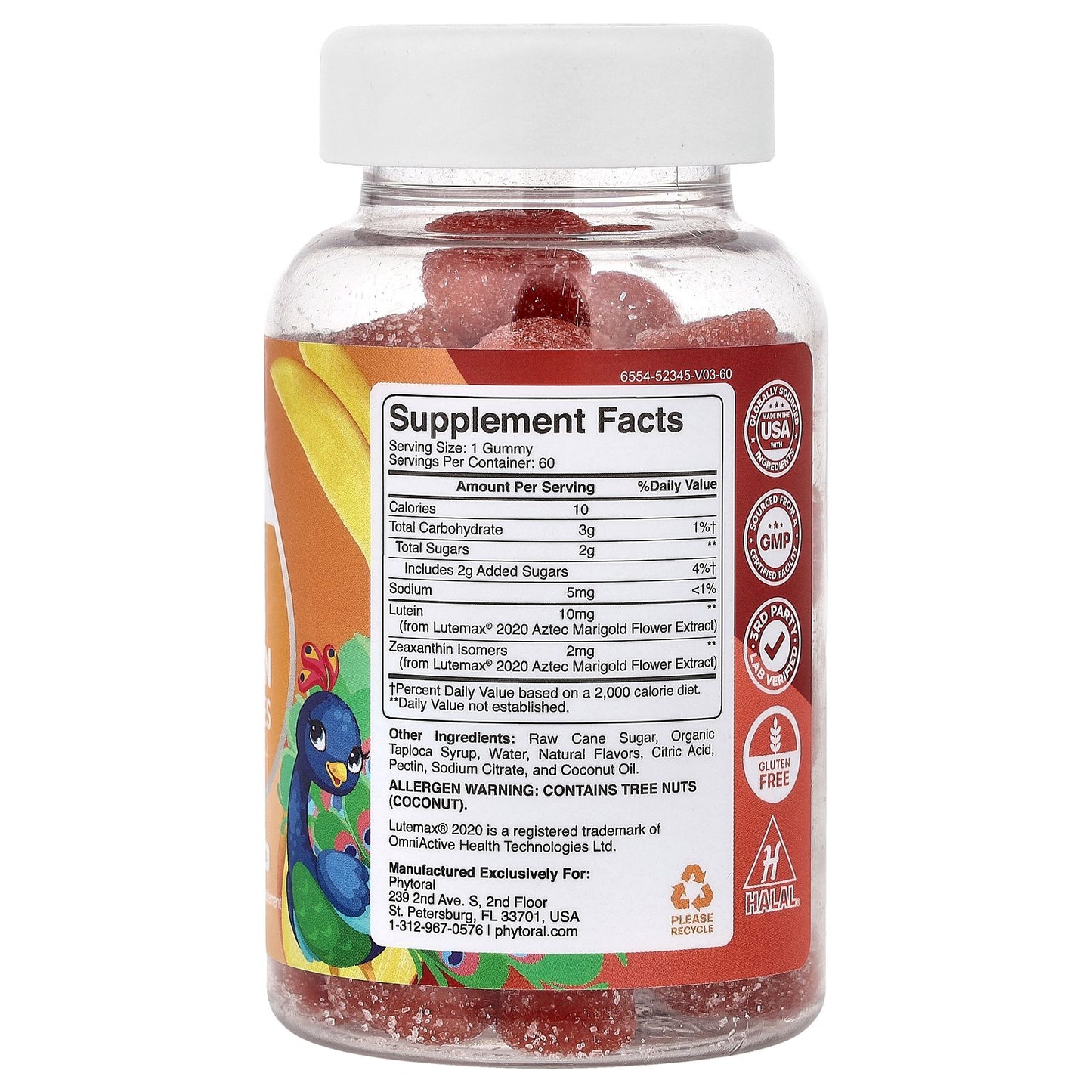 Phytoral, Kids, Lutein Gummies, Mango, 60 Gummies