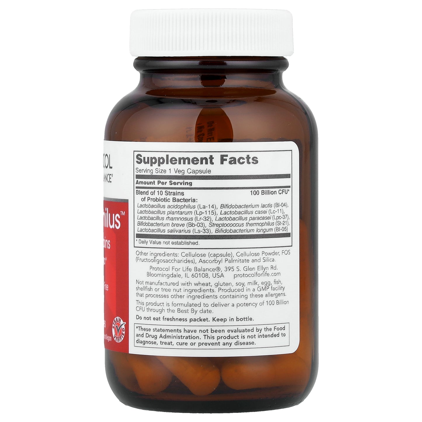 Protocol for Life Balance, ProtoDophilus™, 100 Billion, 30 Veg Capsules