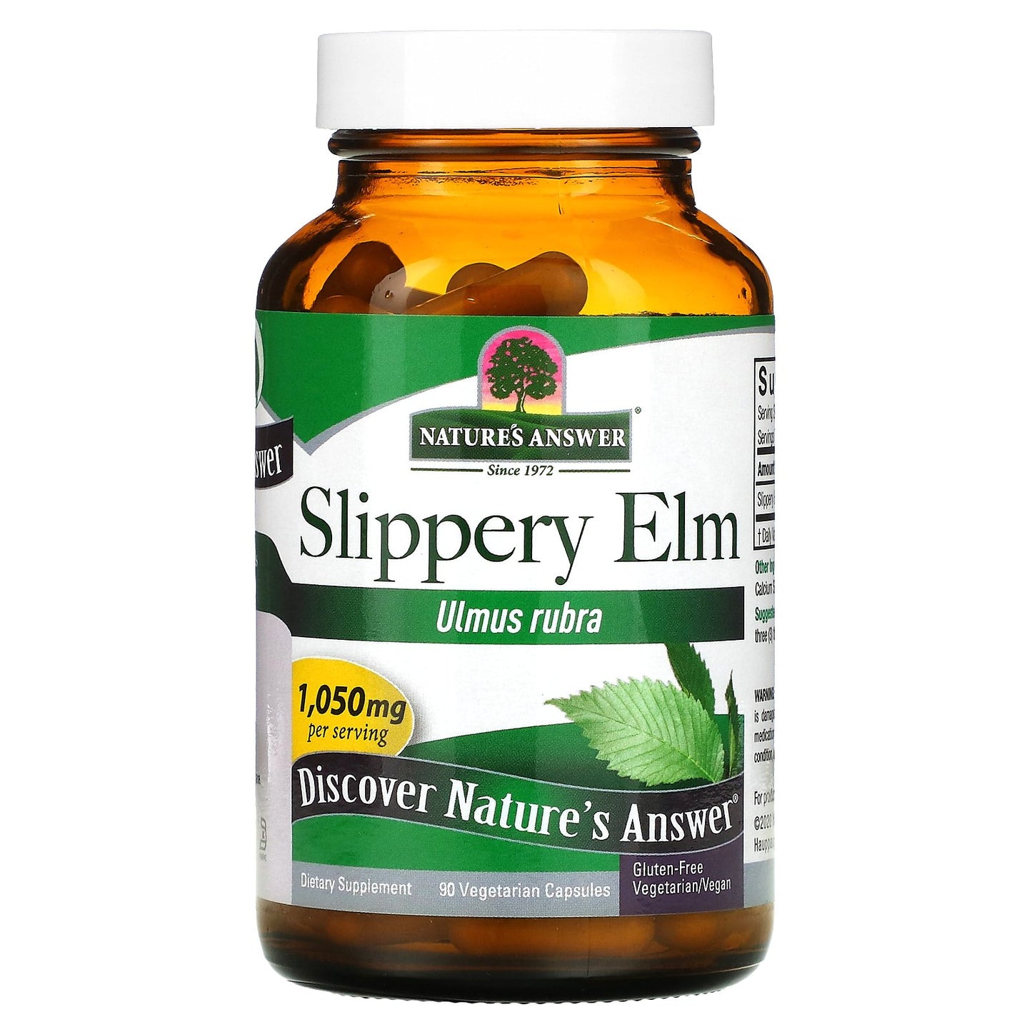 Nature's Answer, Slippery Elm, 90 Vegetarian Capsules (350 mg per Capsule)