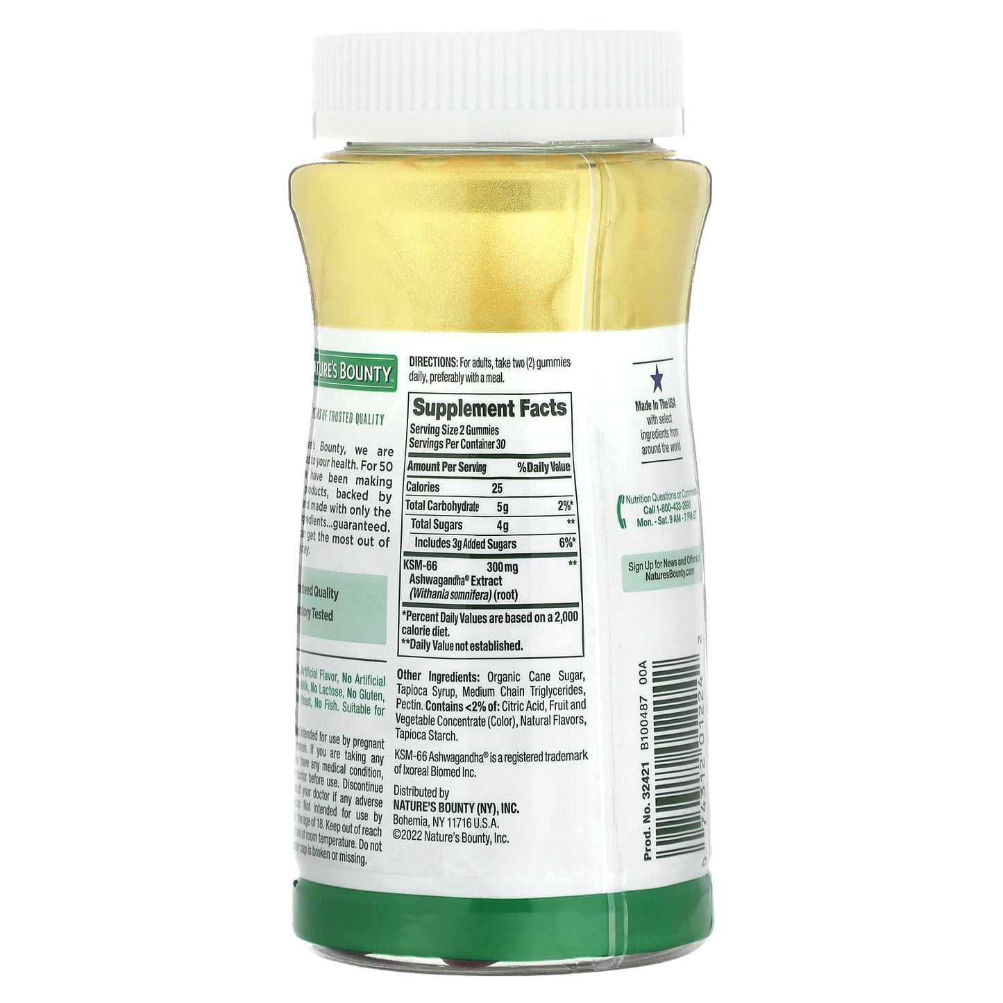 Nature's Bounty, Ashwagandha, Mixed Berry, 60 Gummies (150 mg per Gummy)