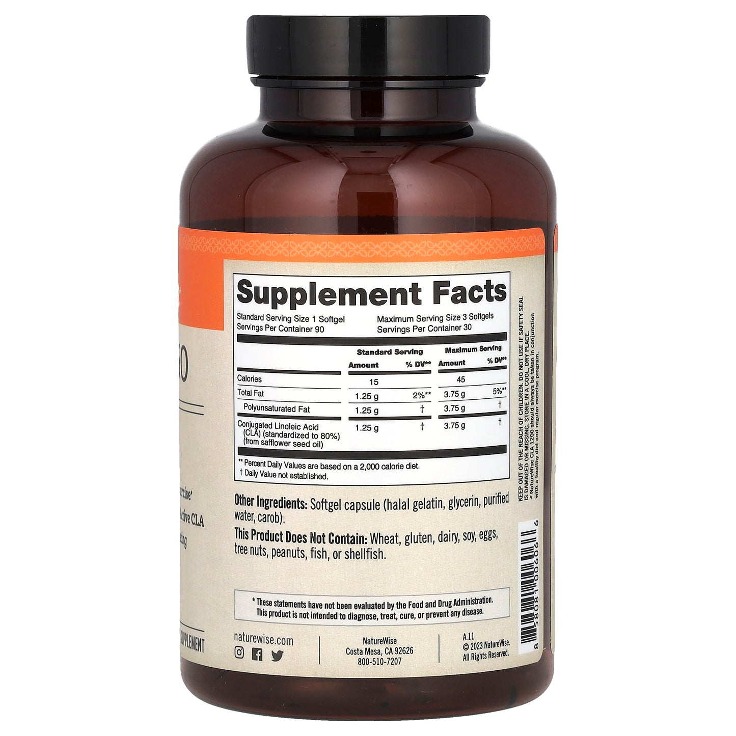 NatureWise, CLA 1250, 90 Softgels