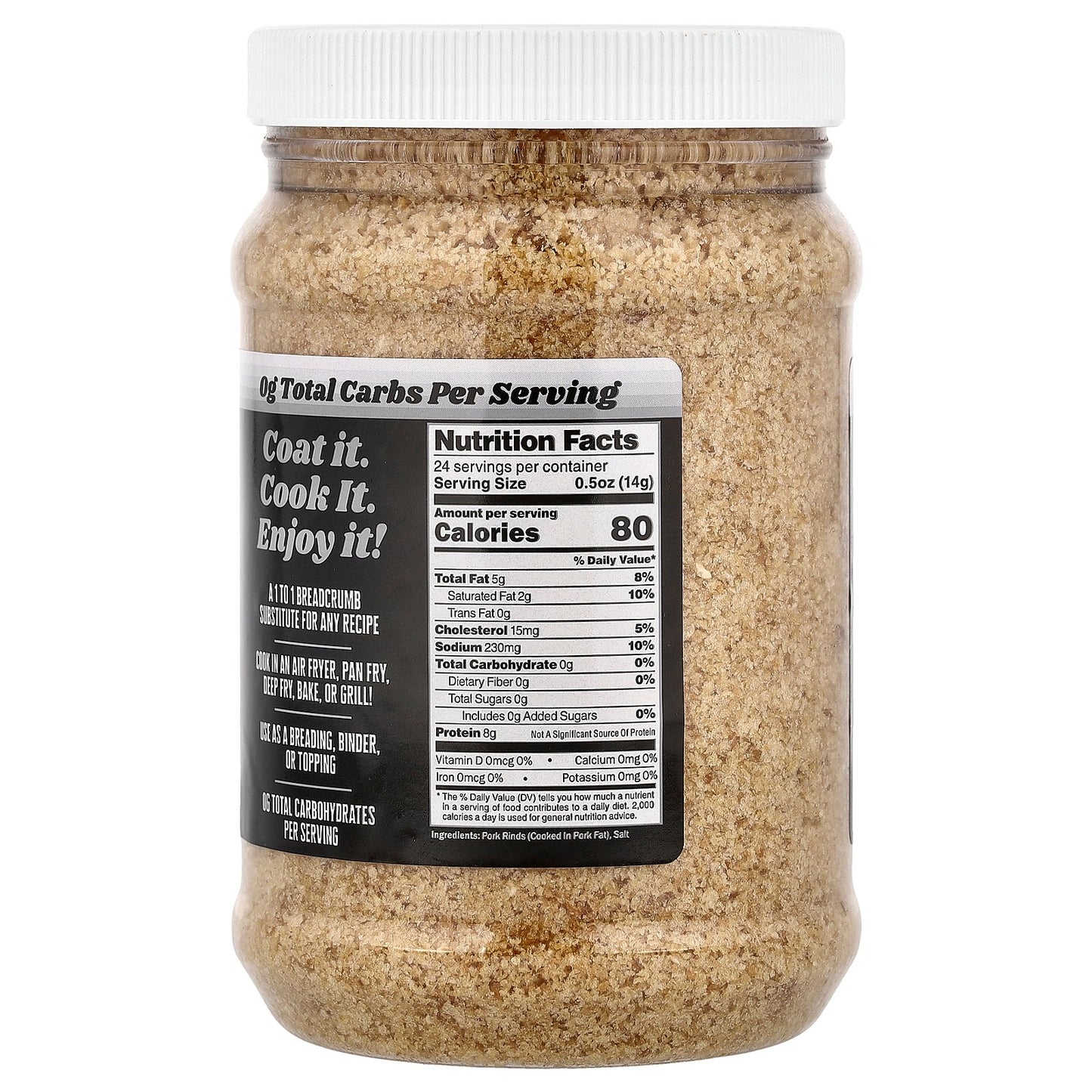 Pork King Good, Pork Rind Crumbs, Unseasoned, 12 oz (340 g)