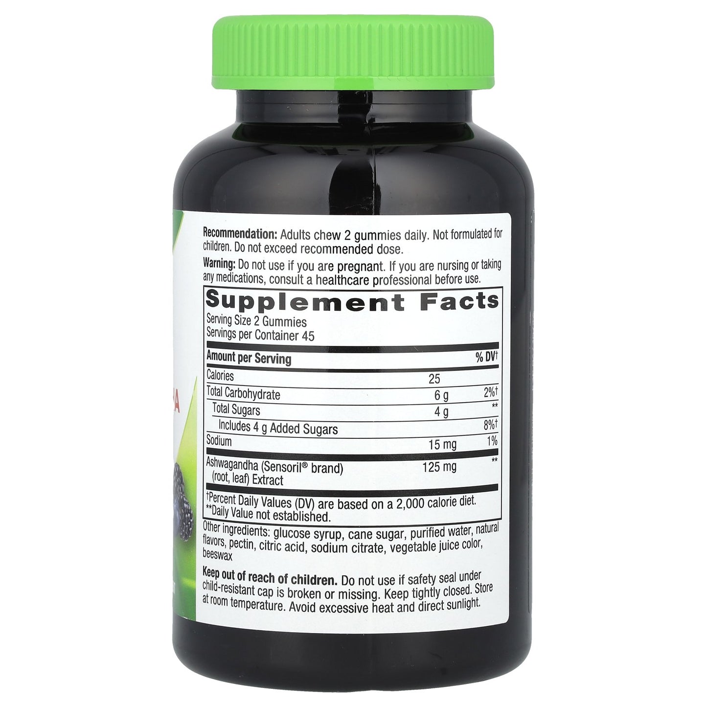 Nature's Way, Ashwagandha Gummy, Berry, 90 Gummies (62.5 mg per Gummy)