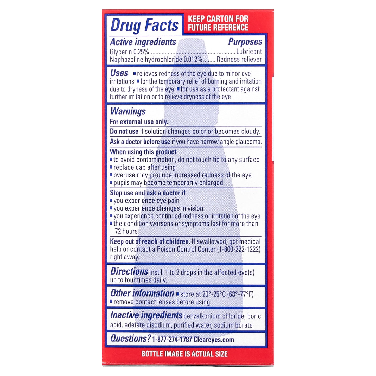 Clear Eyes, Redness Relief, Lubricant/Redness Reliever Eye Drops, 0.5 fl oz (15 ml)