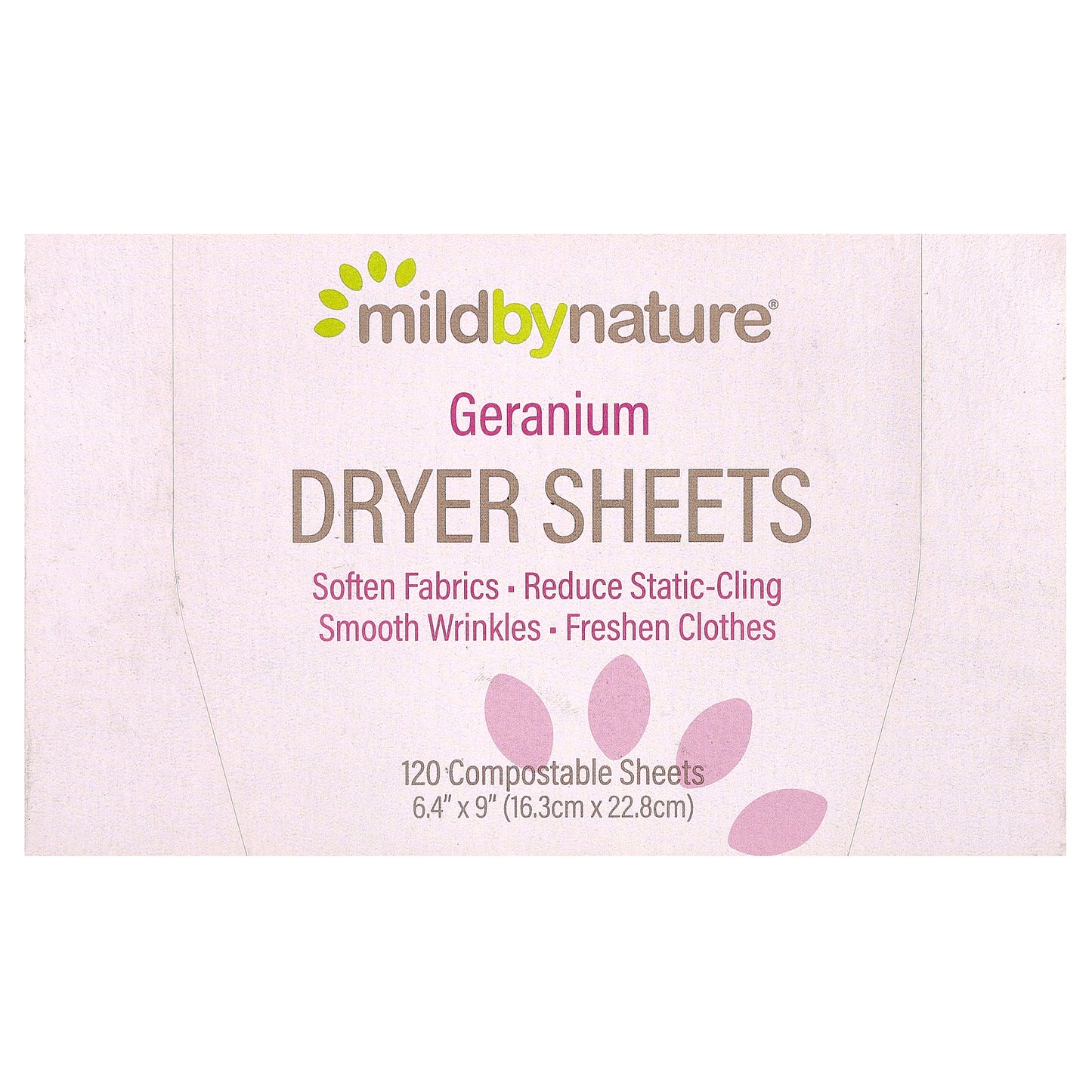 Mild By Nature, Dryer Sheets, Geranium, 120 Sheets