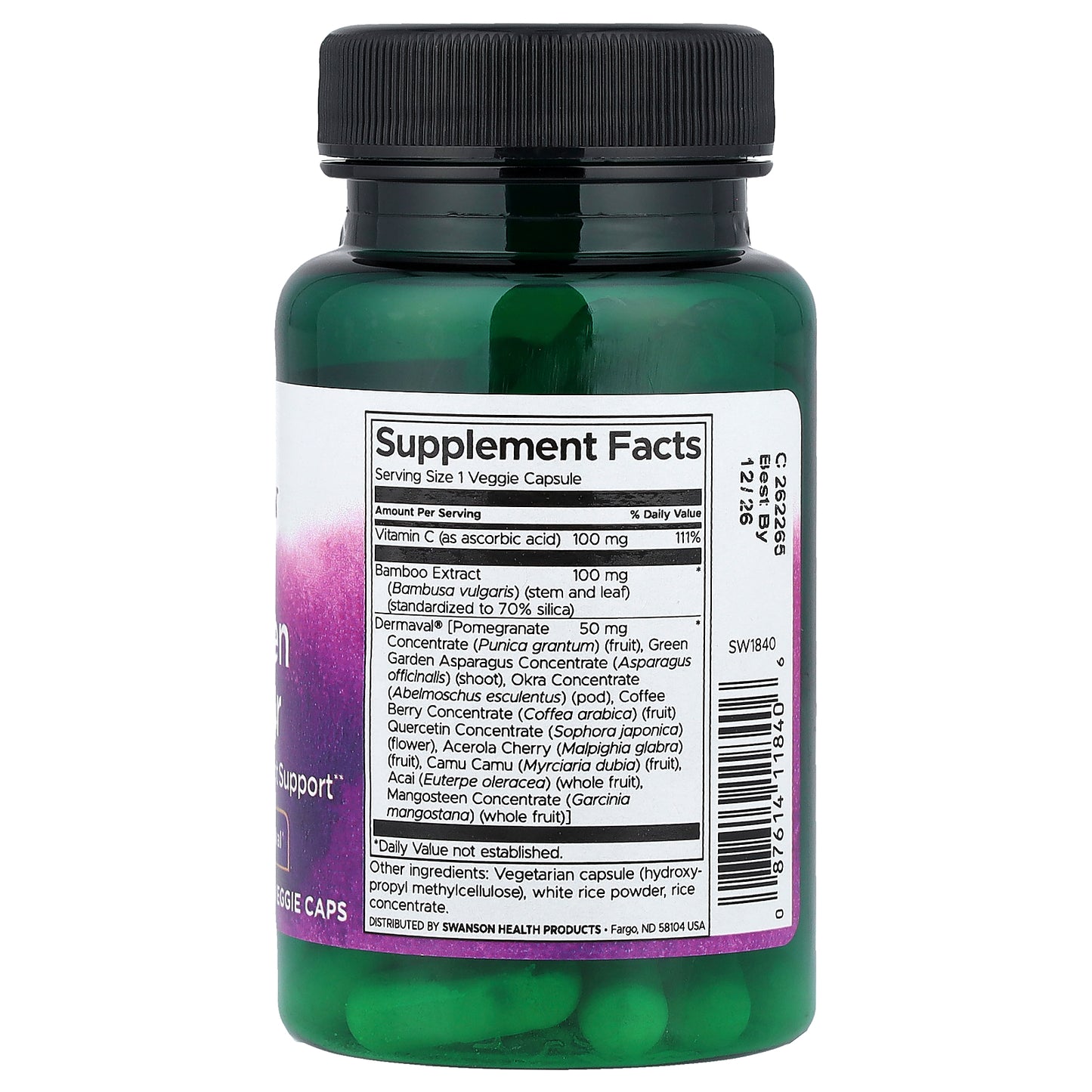 Swanson, Vegan Collagen Builder, 60 Veggie Capsules