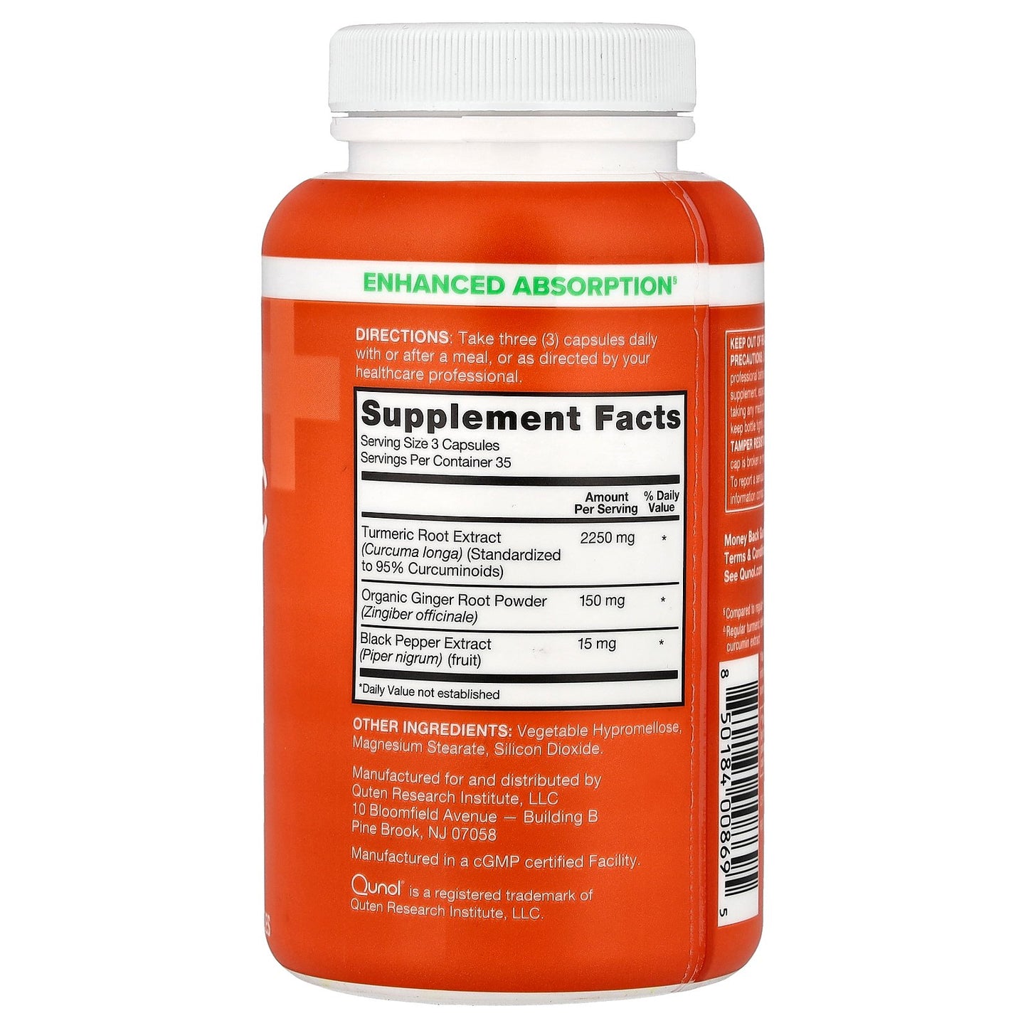 Qunol, Turmeric + Ginger, 105 Capsules