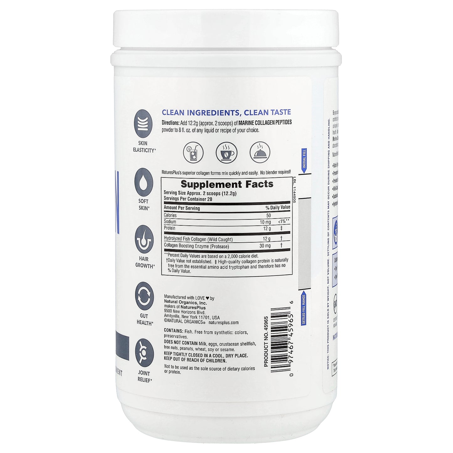 NaturesPlus, Marine Collagen Peptides, 0.54 lb (244 g)