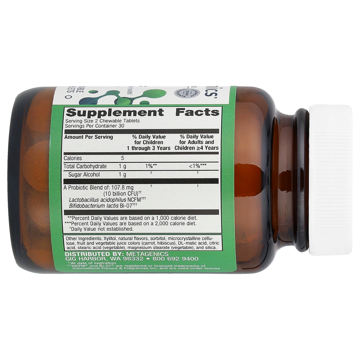 Metagenics, UltraFlora® Kids Probiotic, Grape, 60 Chewable Tablets