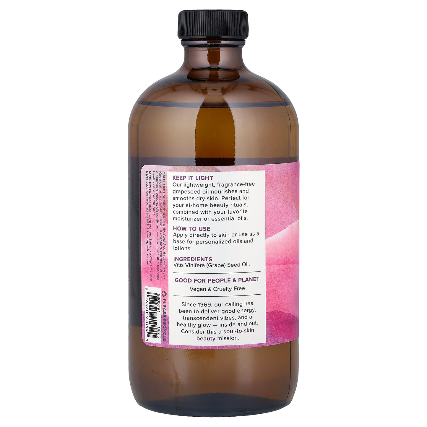 Heritage Store, Grapeseed Oil, Moisturizing Treatment, 16 fl oz (480 ml)