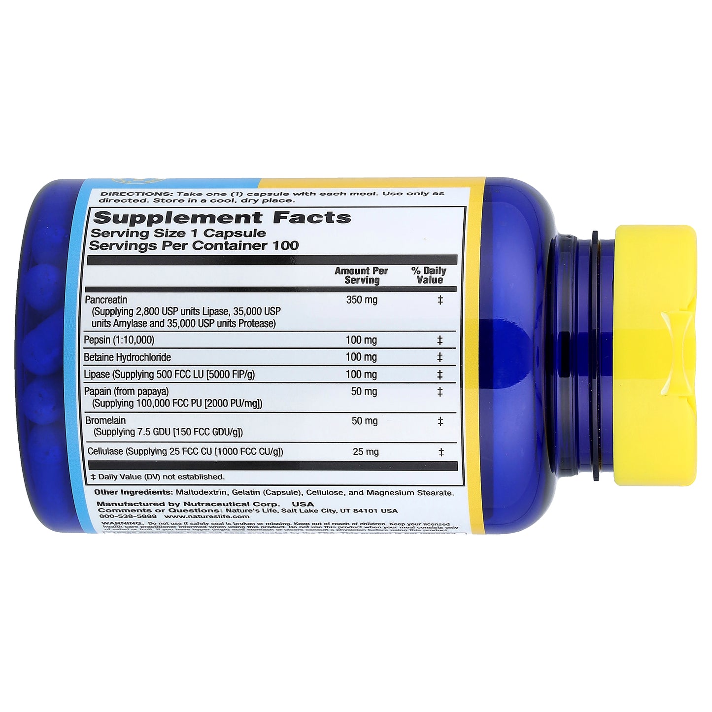 Nature's Life, Enzyme Aid™ Digestive, 100 Capsules