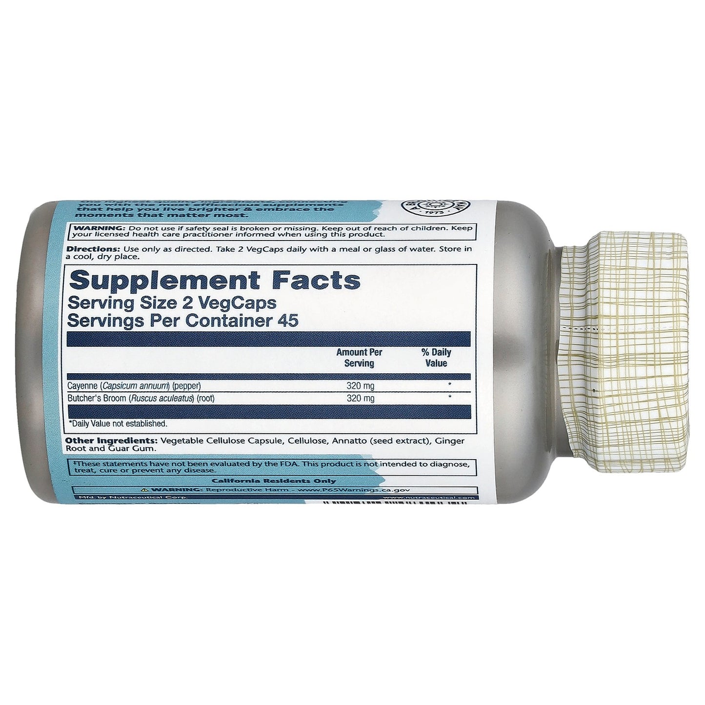 Solaray, Cool Cayenne™ With Butcher's Broom, 90 VegCaps