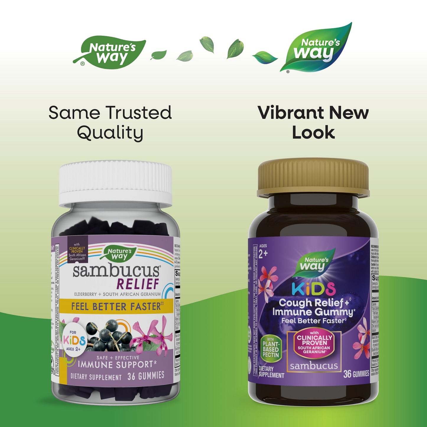 Nature's Way, Kids Cough Relief + Immune Gummy, Elderberry, 36 Gummies