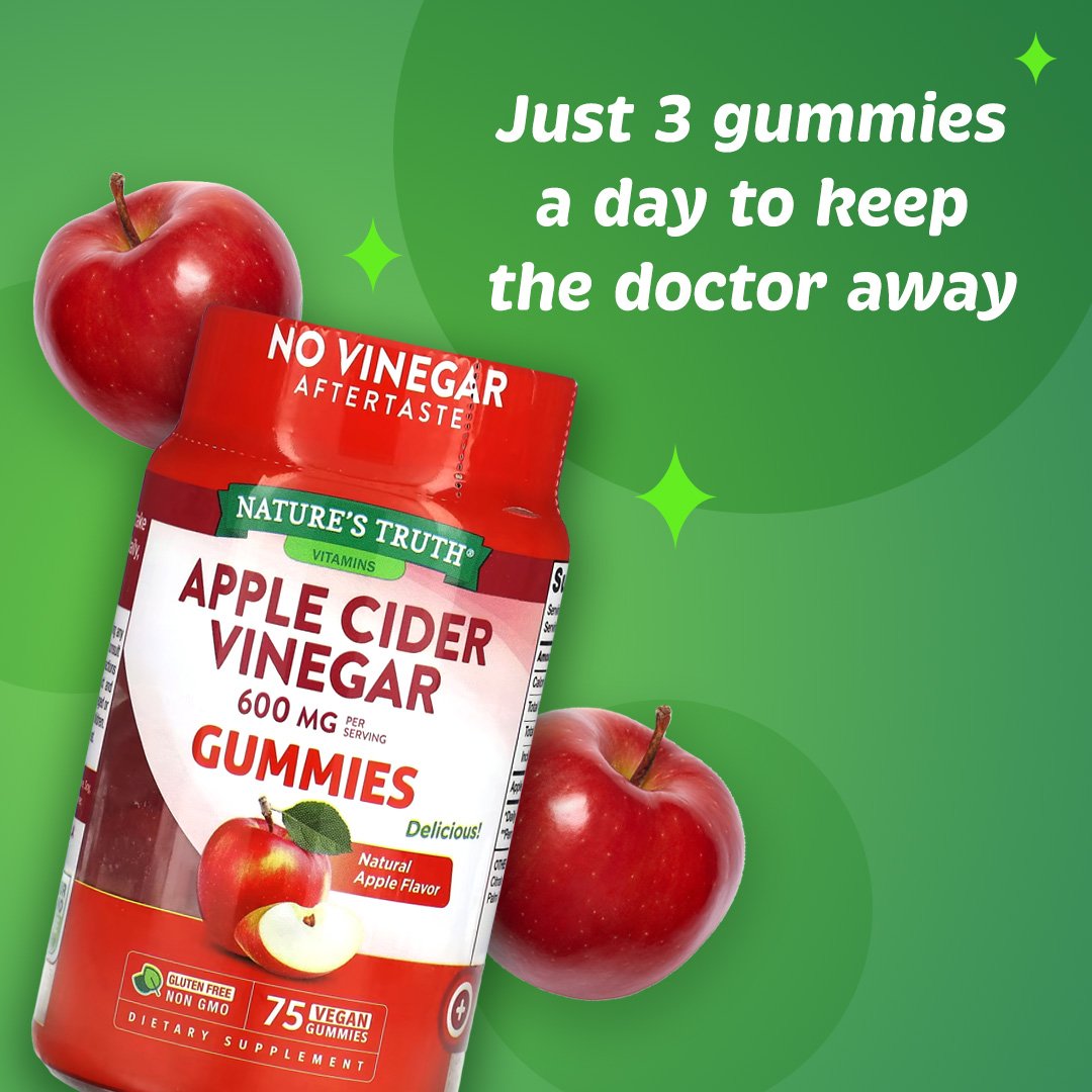 Nature's Truth, Apple Cider Vinegar Gummies, Apple, 75 Gummies