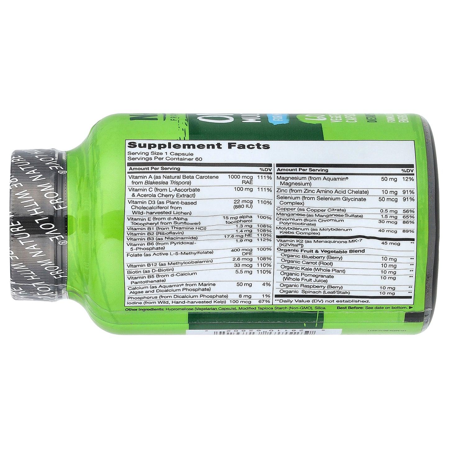 NATURELO, One Daily Multivitamin for Men, 60 Vegetarian Capsules