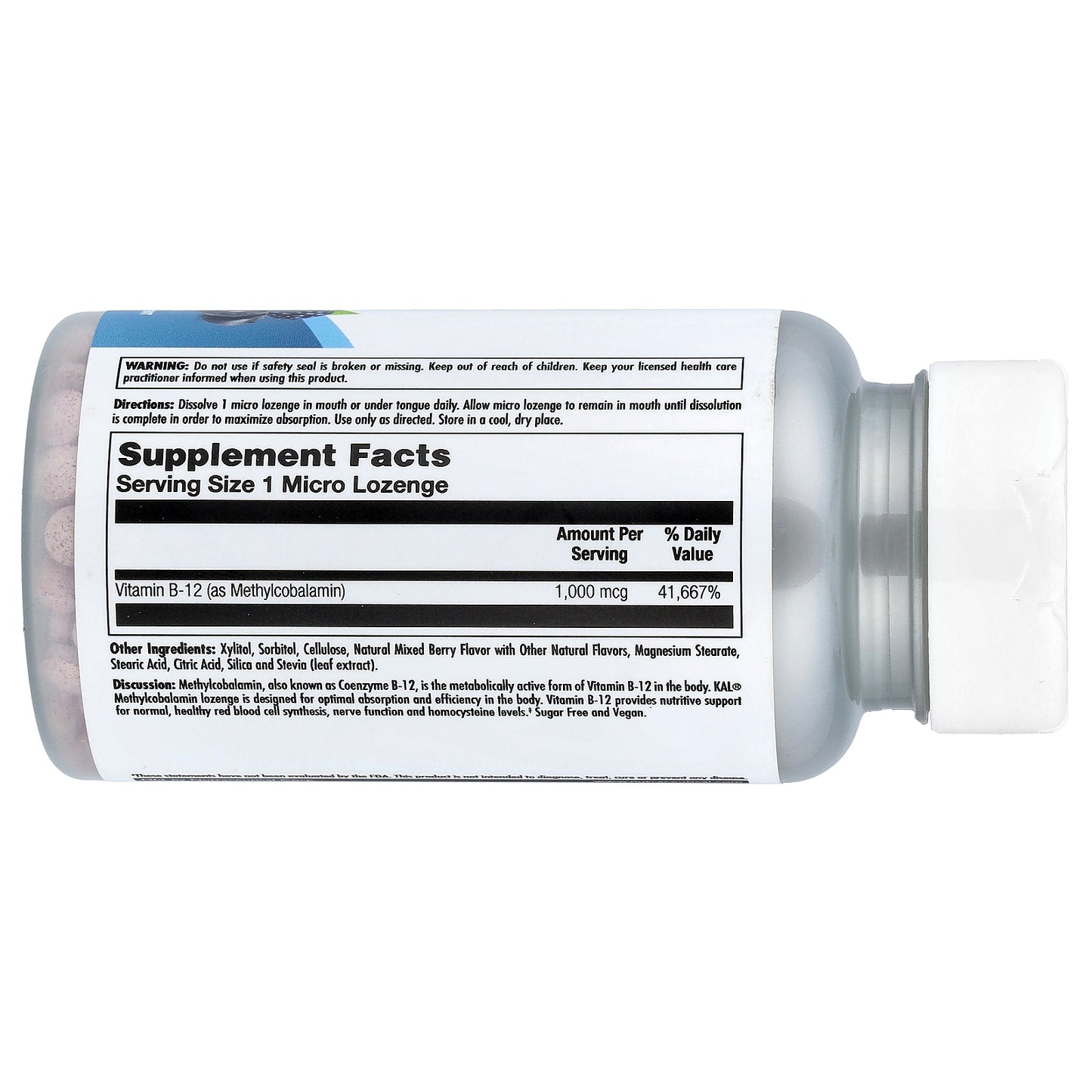 KAL, B-12 Methylcobalamin, Berry, 1,000 mcg, 60 Lozenges