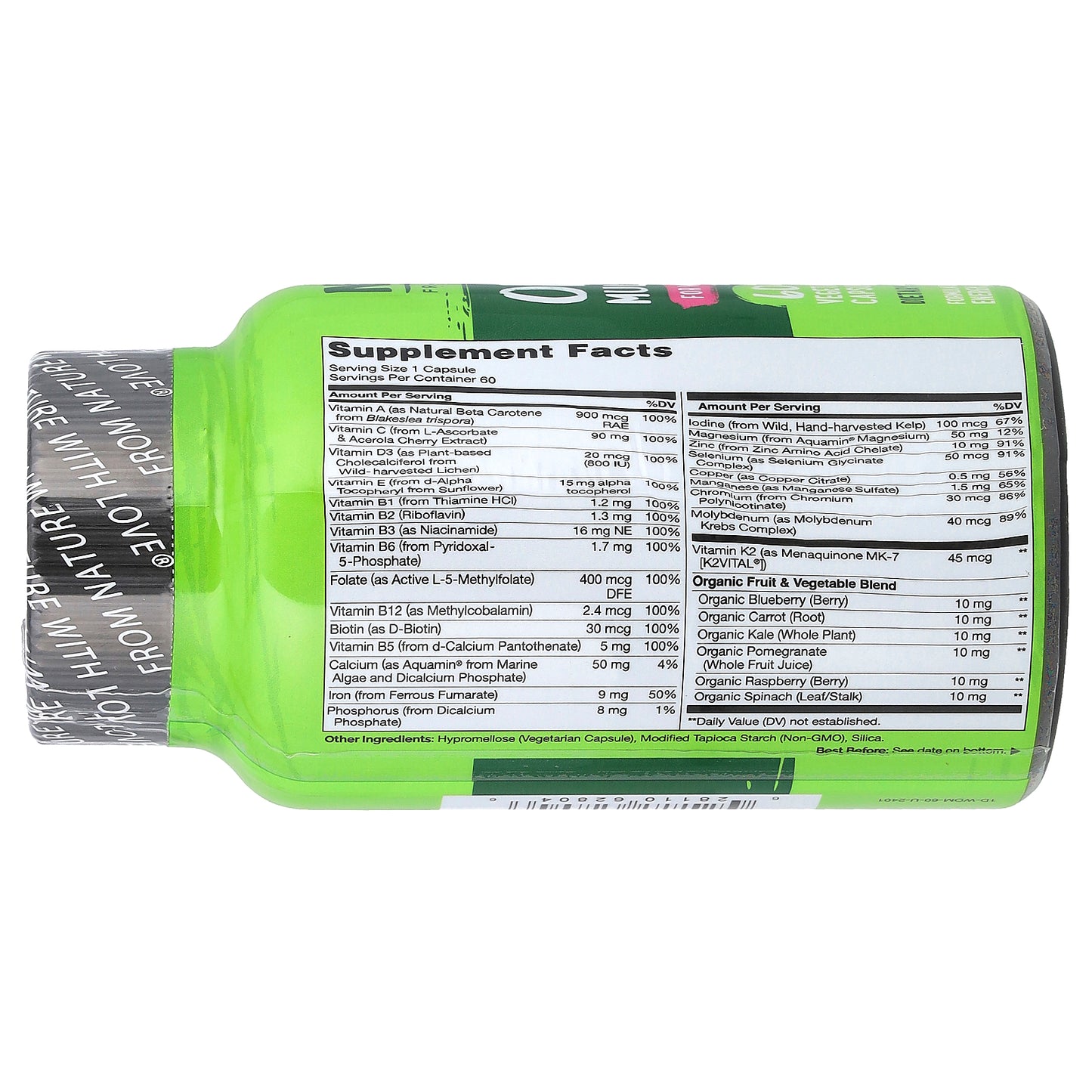 NATURELO, One Daily Multivitamin for Women, 60 Vegetarian Capsules