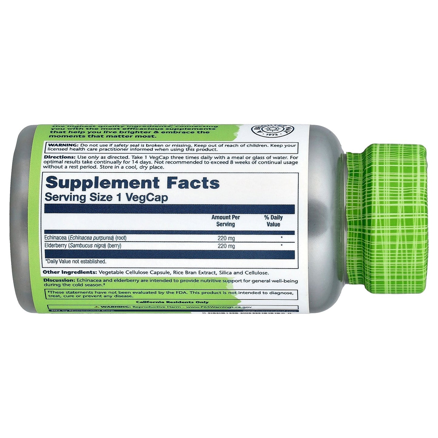 Solaray, True Herbs, Echinacea Elderberry, 100 VegCaps