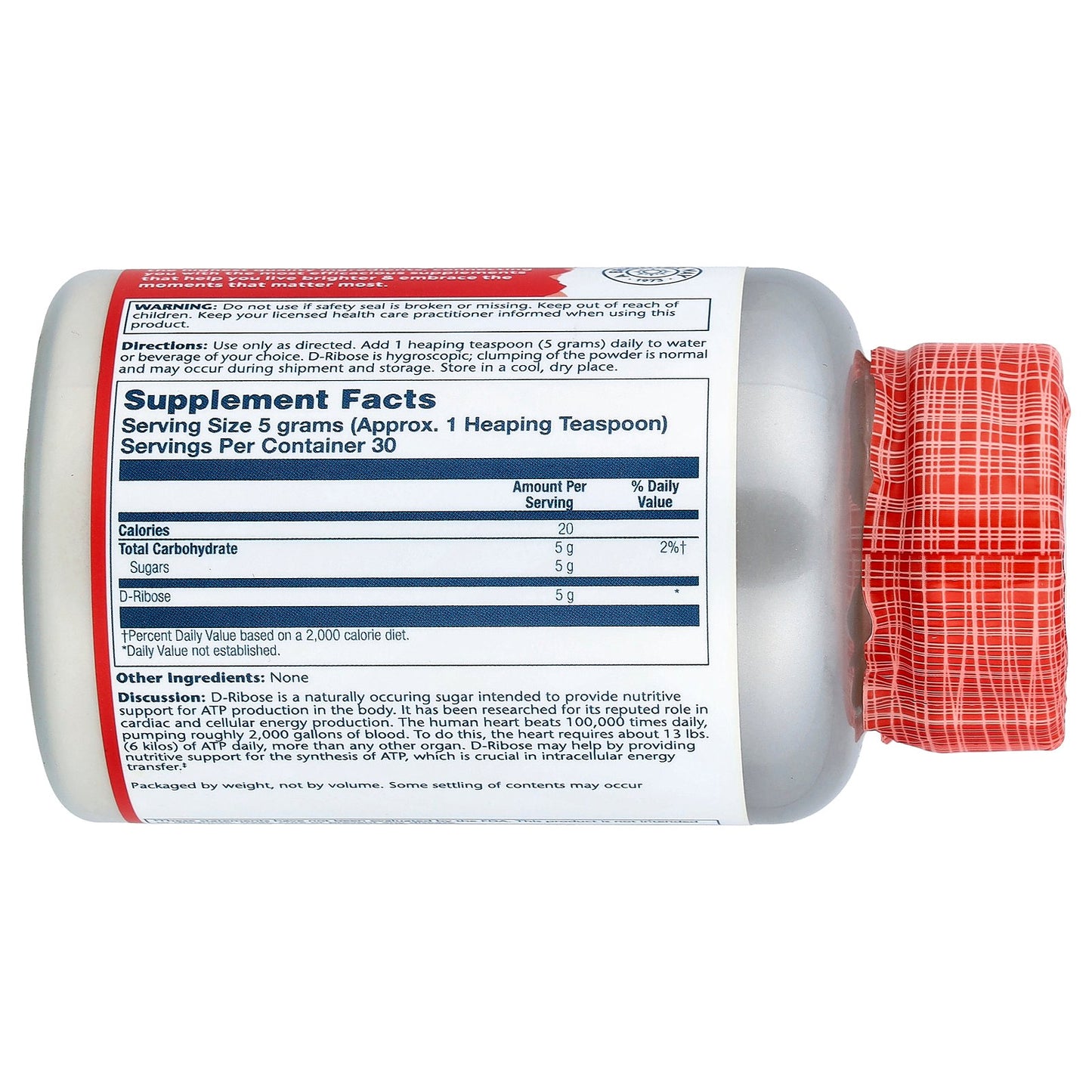 Solaray, D-Ribose Powder, 5.3 oz (150 g)