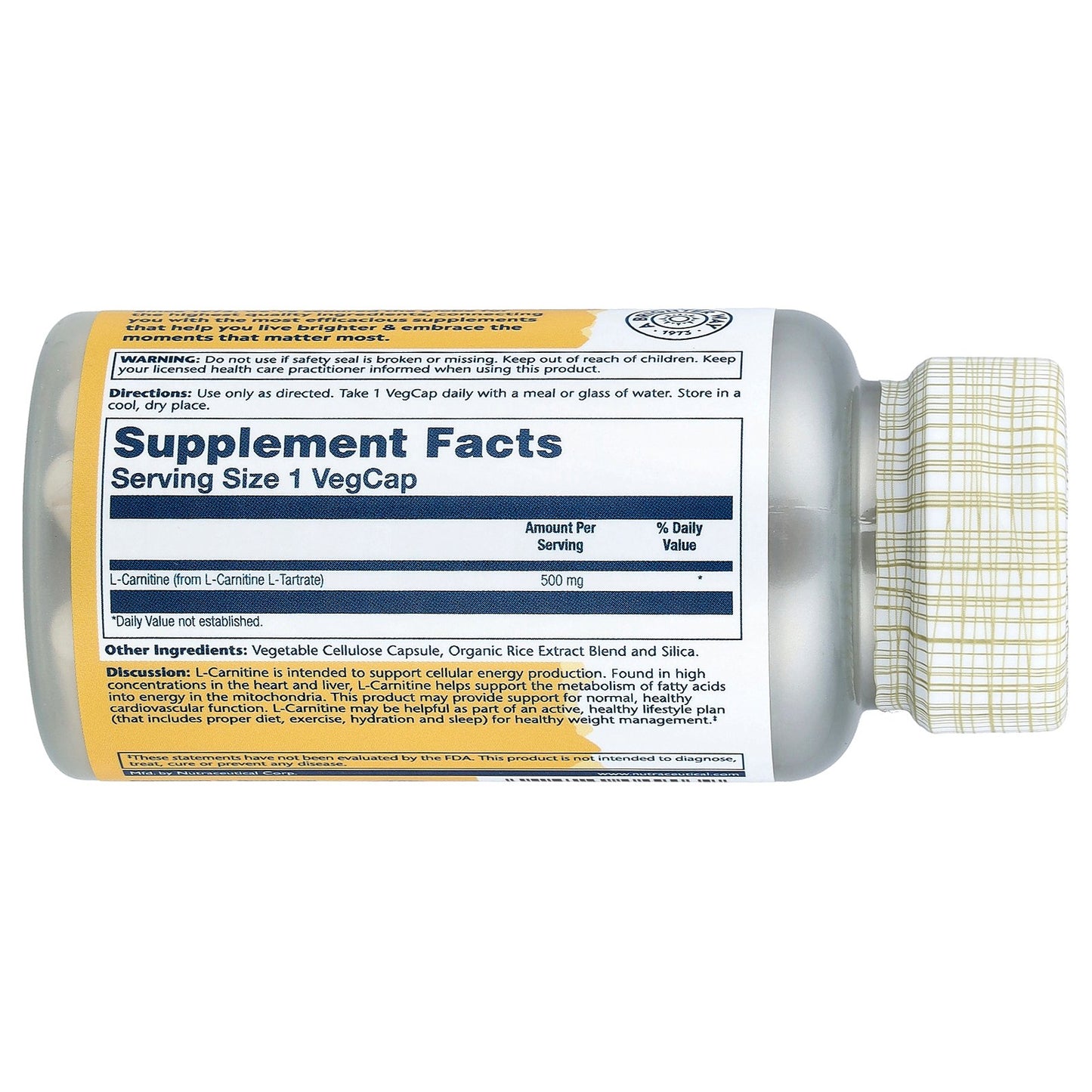 Solaray, L-Carnitine, 500 mg, 30 VegCaps