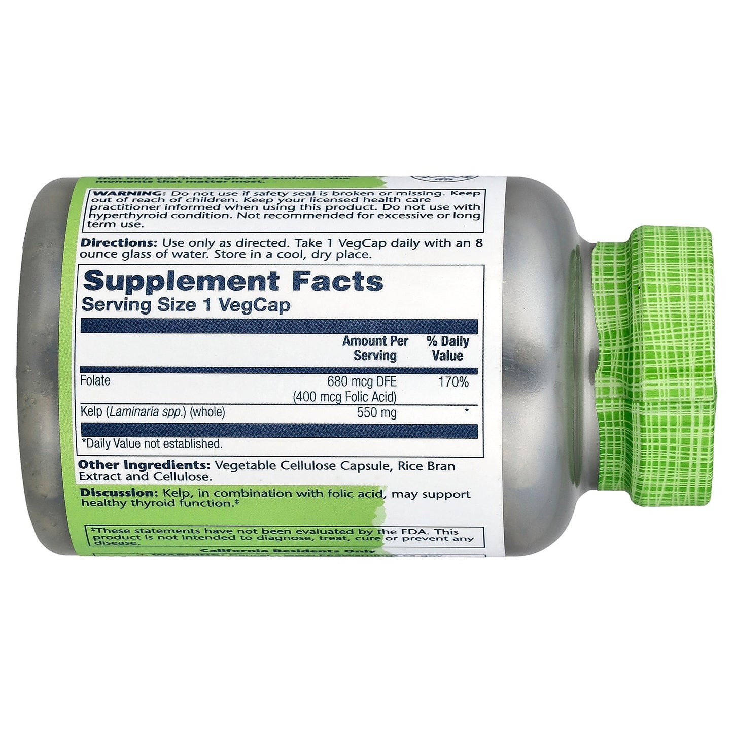 Solaray, True Herbs, Kelp, 550 mg, 180 VegCaps