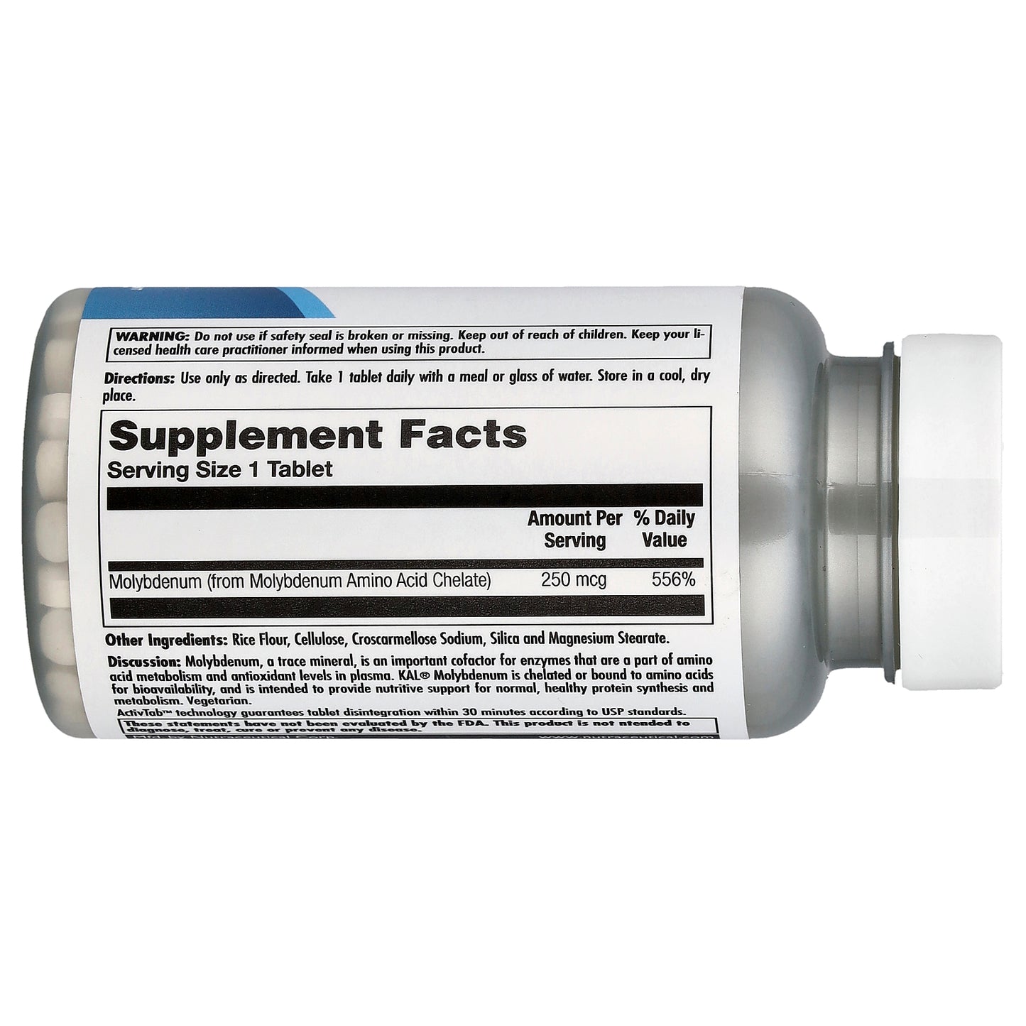 KAL, Molybdenum Amino Acid Chelate, 250 mcg, 100 Tablets