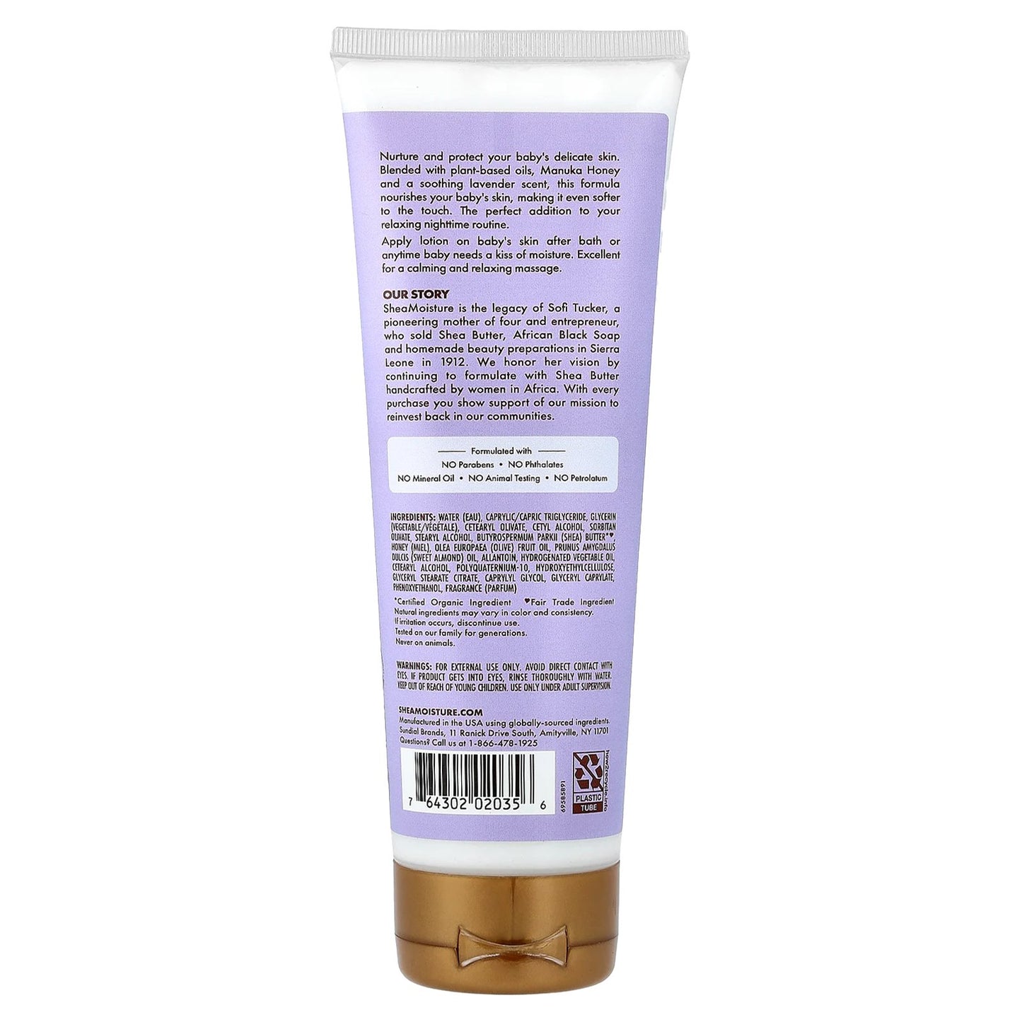 SheaMoisture, Baby, Nighttime Body Cream, Manuka Honey & Lavender, 8 oz (227 g)