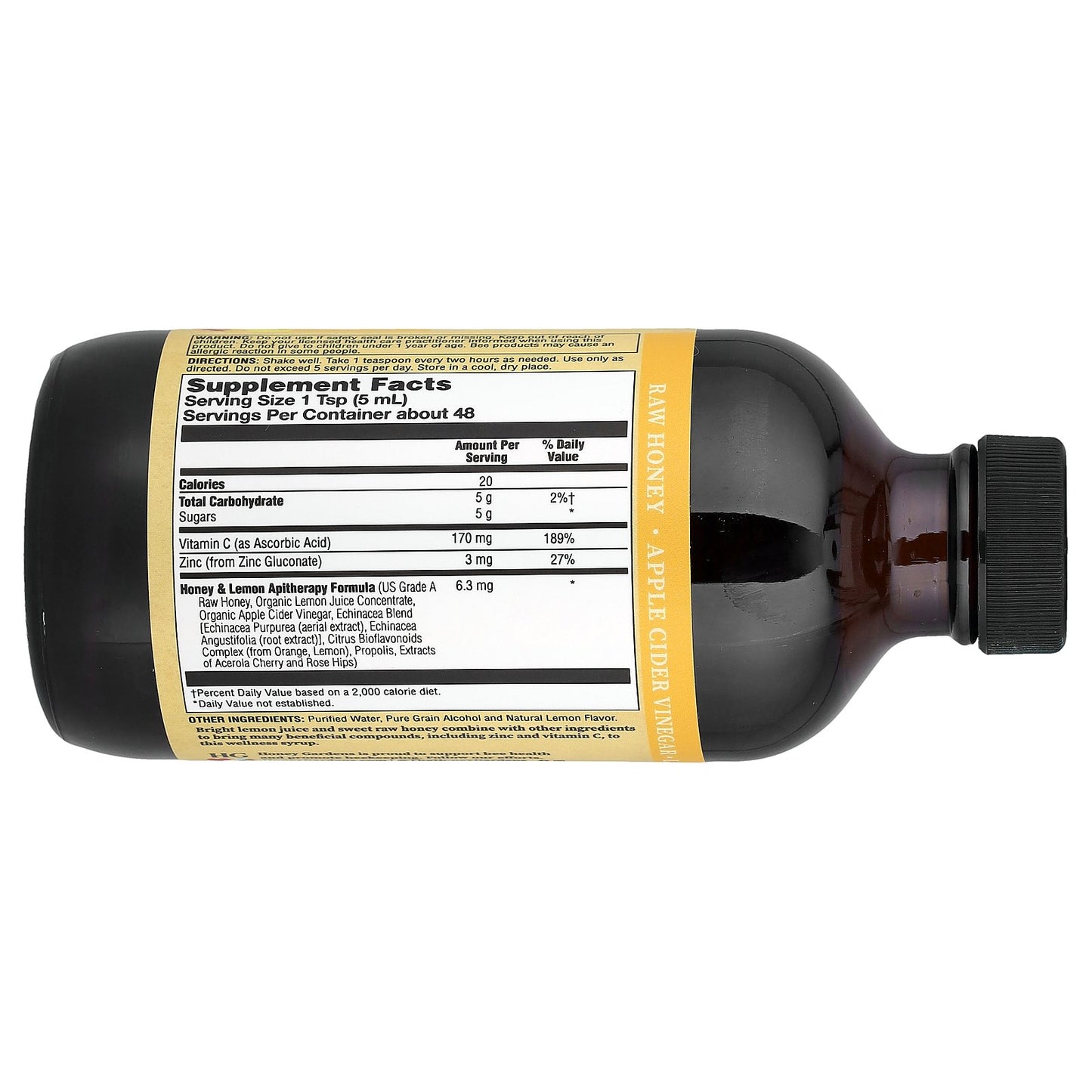 Zand, Vitamin C Syrup, Lemon & Honey, 8 fl oz (237 ml)