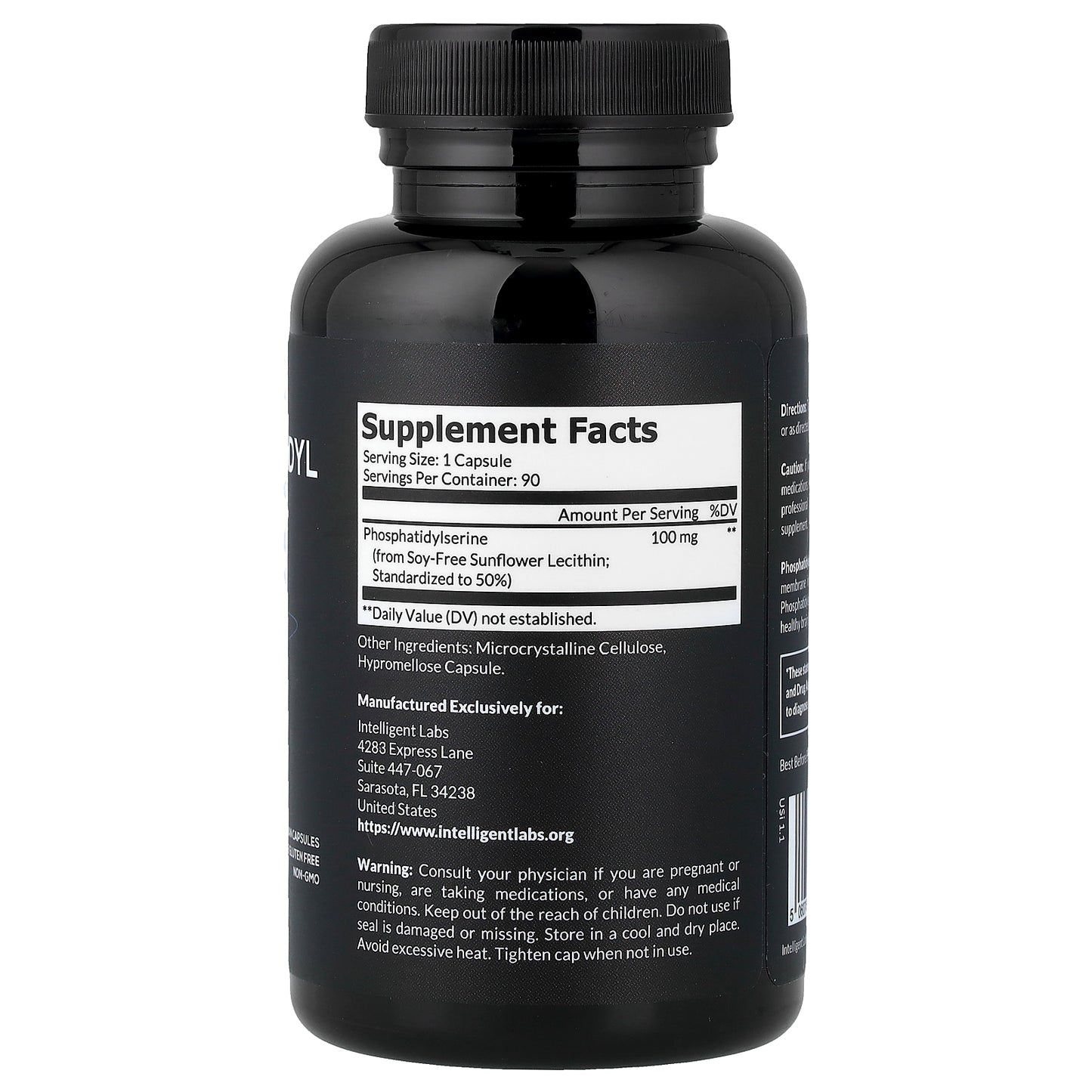 Intelligent Labs, Pure Phosphatidyl Serine, 90 Vegetarian Capsules (100 mg per Capsule)