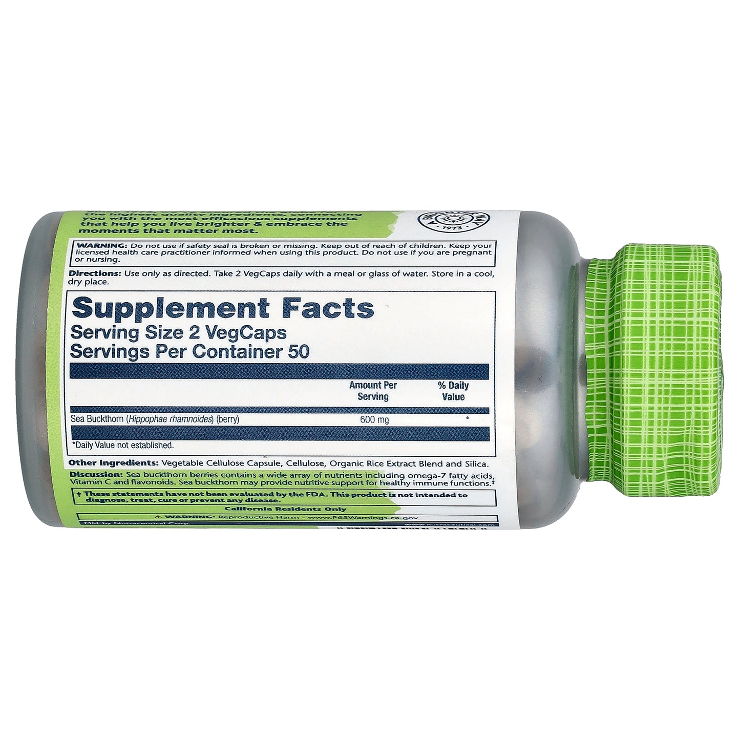 Solaray, Sea Buckthorn, 100 VegCaps (300 mg per Capsule)