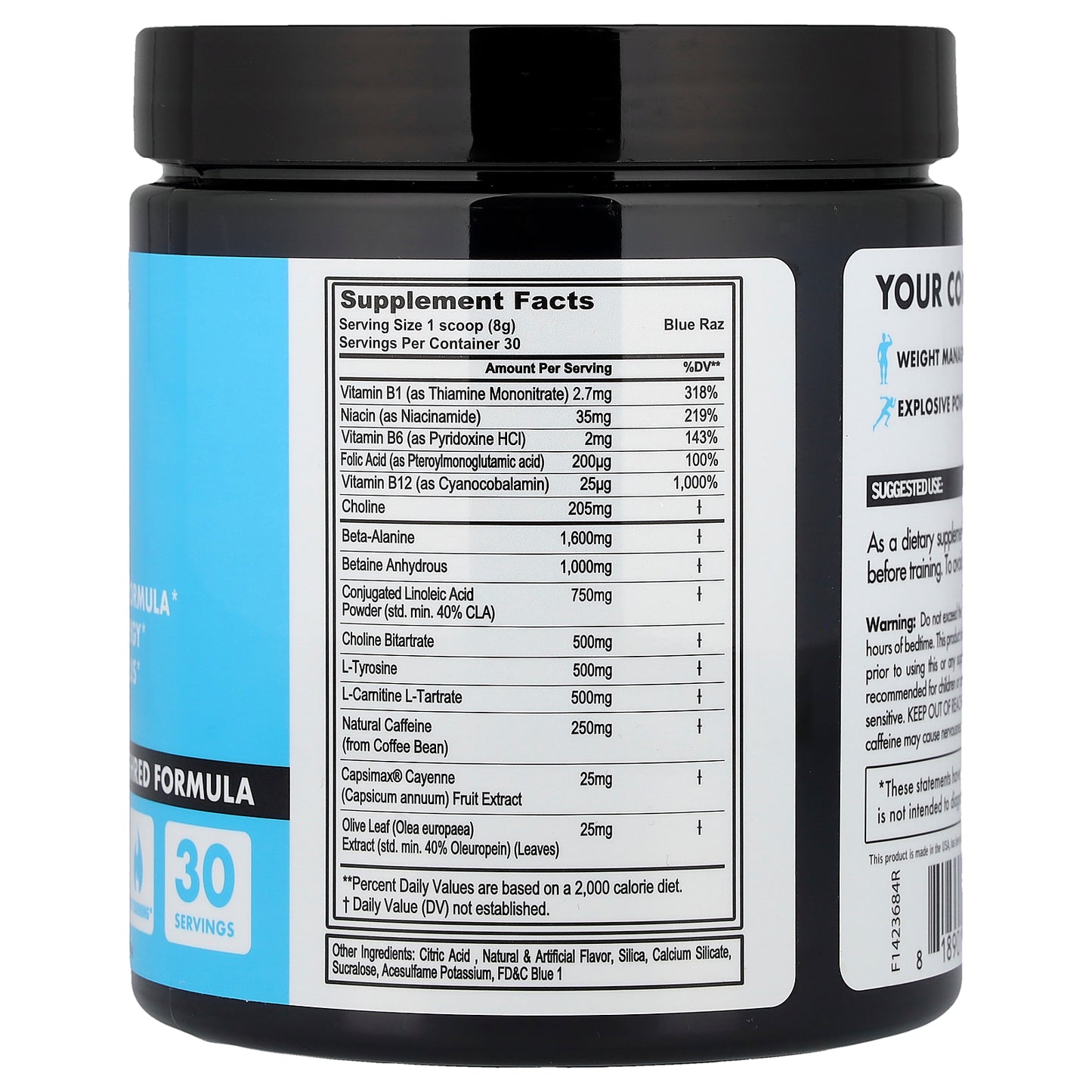 fitcode, LeanPre, Pre-Workout Shred Formula, Blue Raz, 8.46 oz (240 g)
