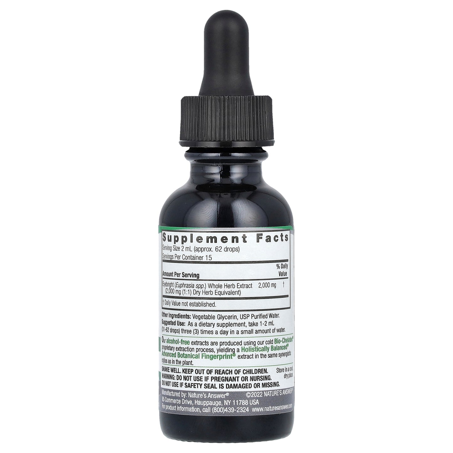 Nature's Answer, Eyebright Herb, Fluid Extract, Alcohol-Free, 2,000 mg, 1 fl oz (30 ml)