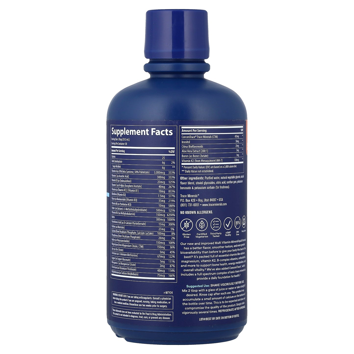 Trace, Multi Vitamin-Mineral, For Men & Women, Tropical Mixed Berry, 30 fl oz (887 ml)