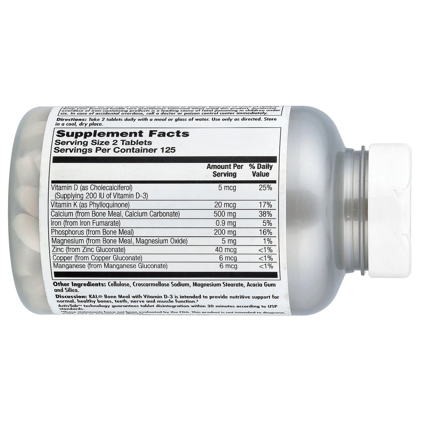 KAL, Bone Meal, 250 Tablets