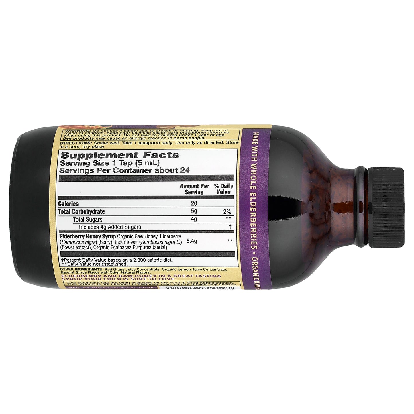 Zand, For Kids, Wellness Syrup, Elderberry & Honey, 4 fl oz (118 ml)