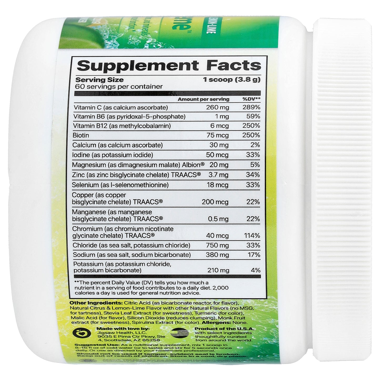 Jigsaw Health, Electrolyte Supreme™, Lemon-Lime, 8.04 oz (228 g)