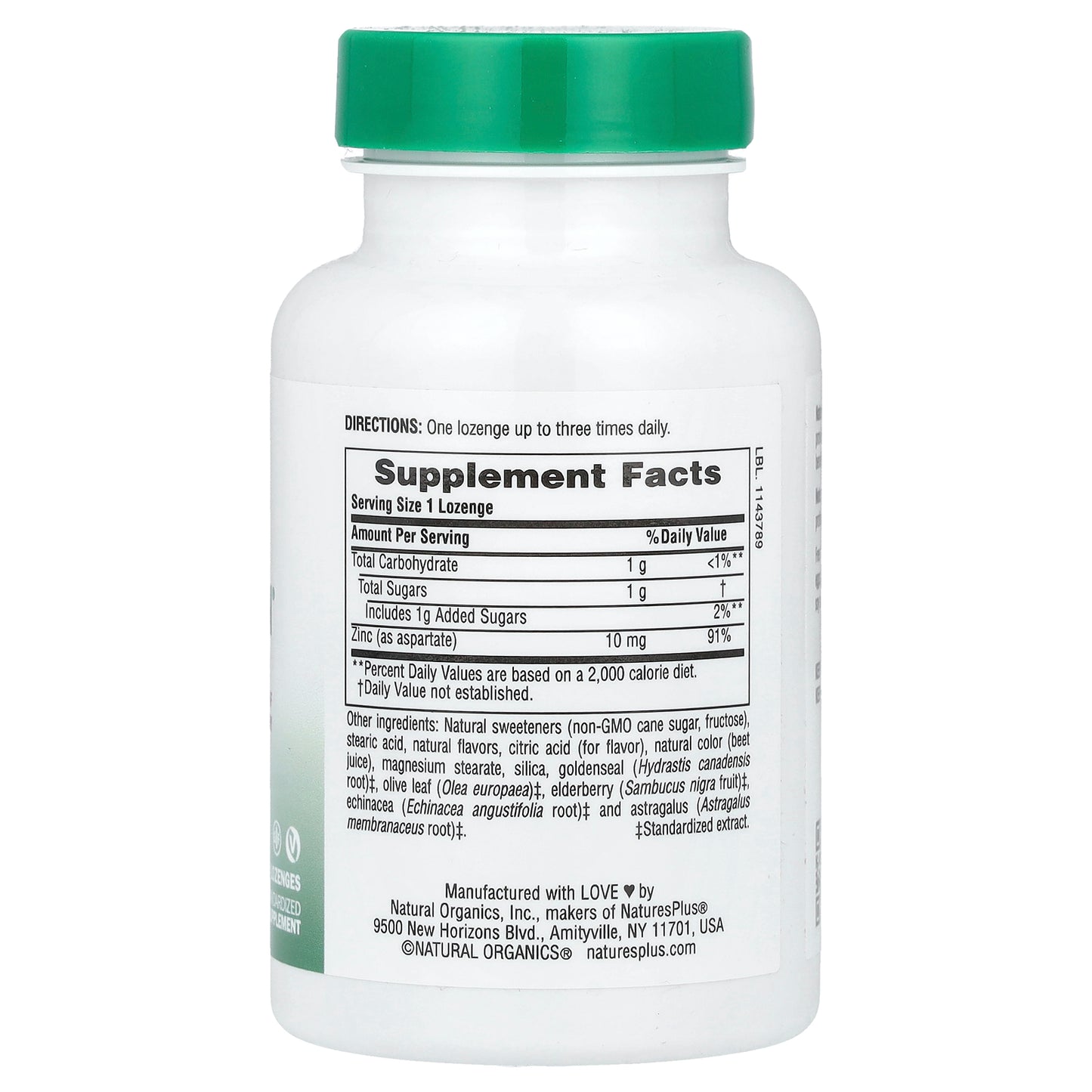 NaturesPlus, Herbal Actives, ImmunActin®, Zinc Lozenges, Wild Cherry, 60 Lozenges