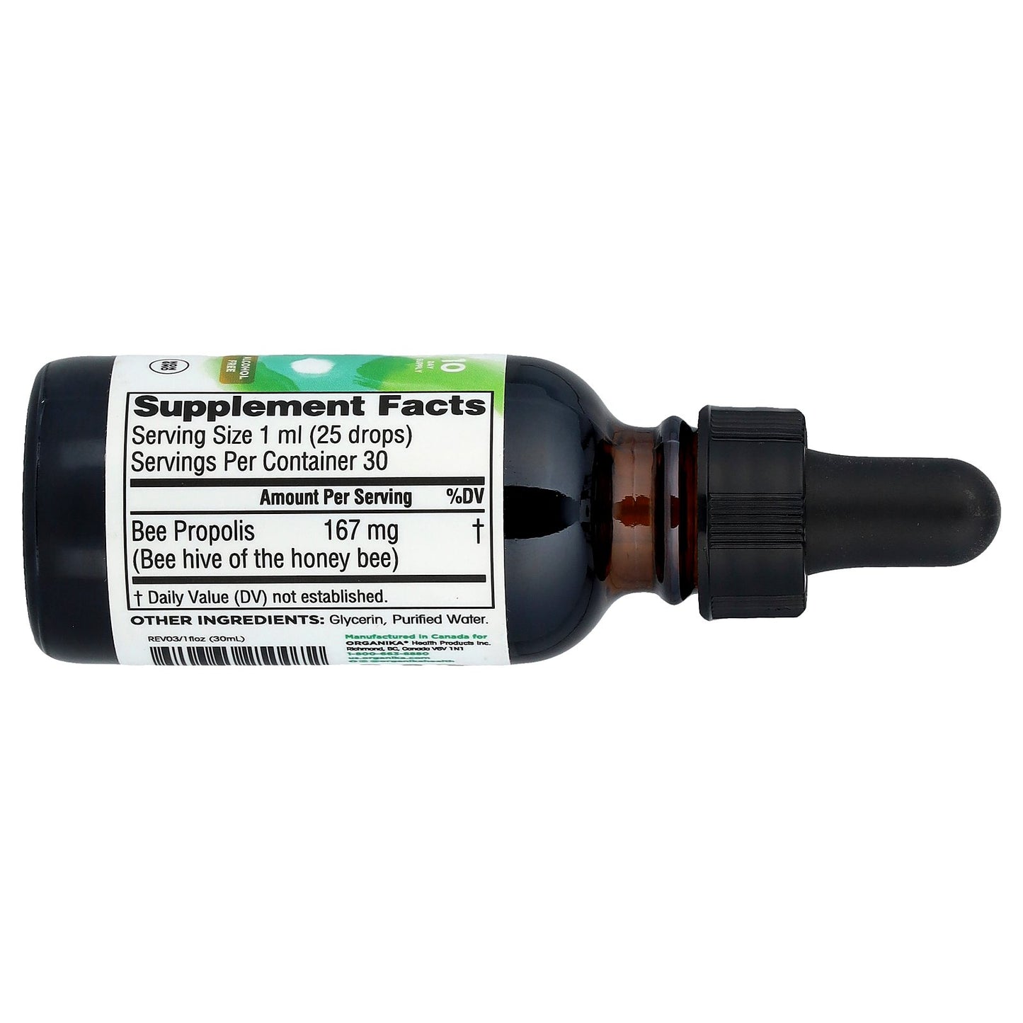 Organika, Bee Propolis, Alcohol Free, 1 fl oz (30 ml)